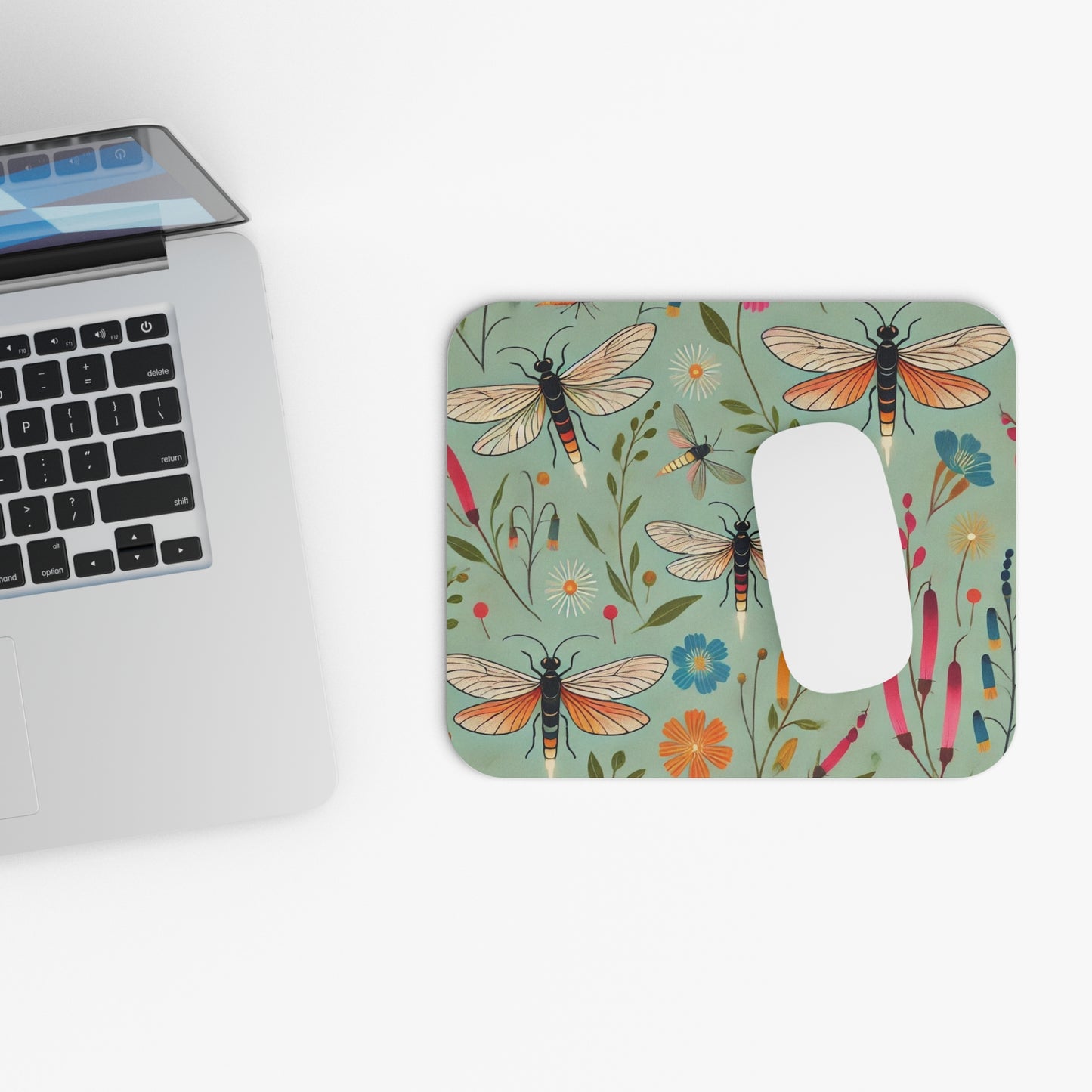Fireflies and Garden Flowers Mousepad