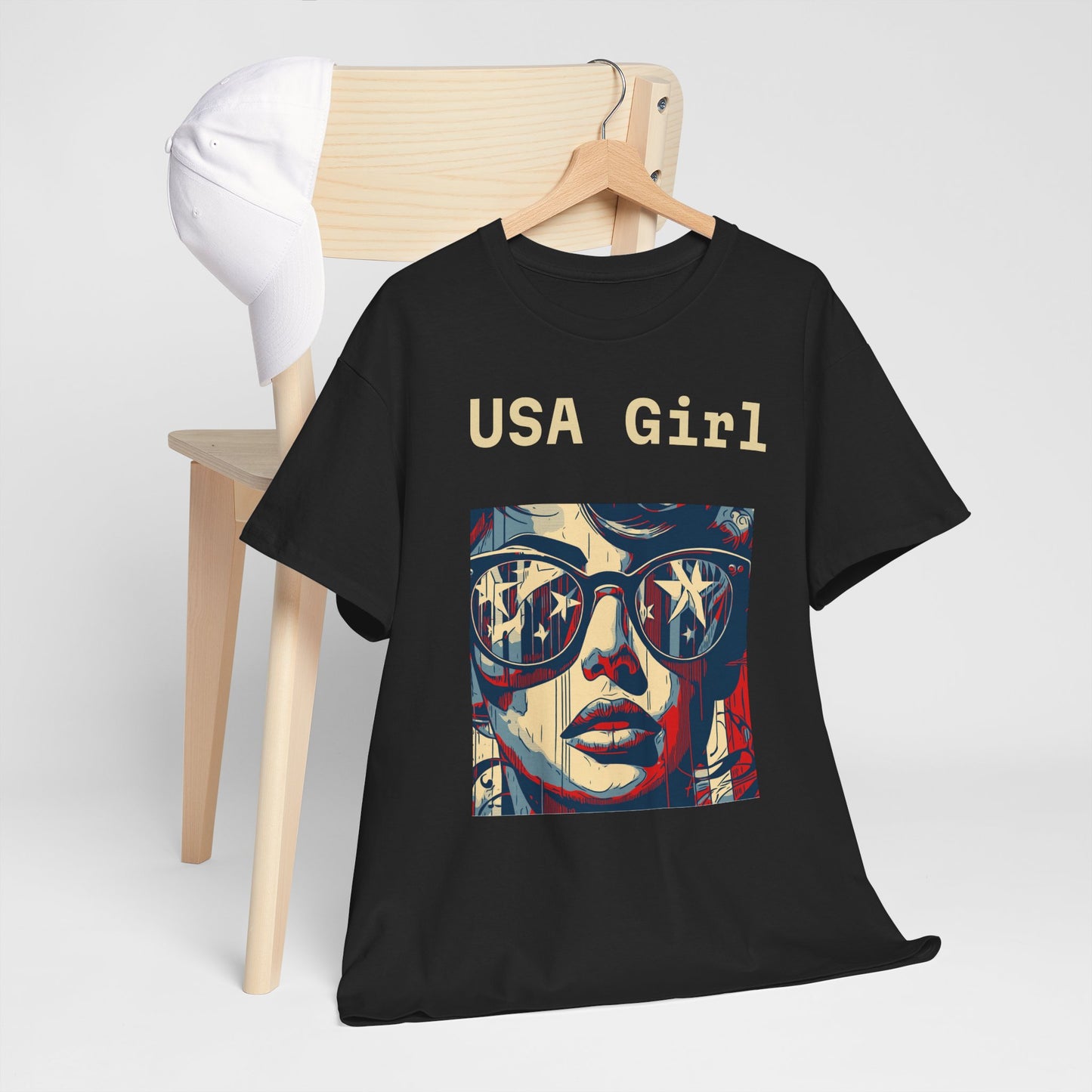 "USA Girl" - Amazing Unisex Heavy Cotton Short Sleeve Tee Shirts!