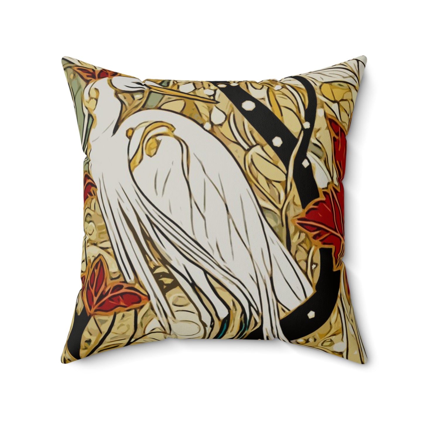Gorgeous Birds Faux Suede Square Pillow