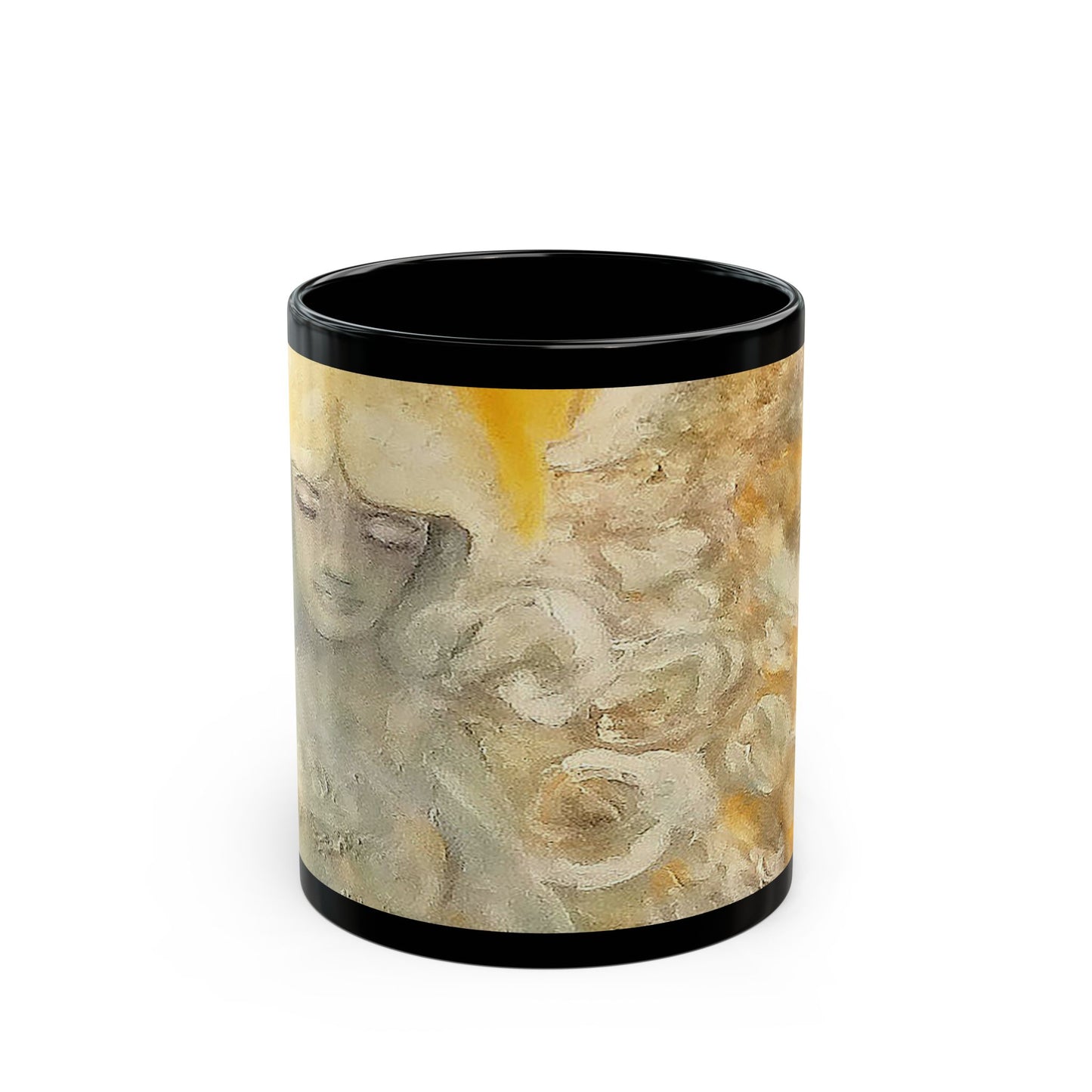Angels watch over Thee- 11 oz or 15 oz Ceramic Black Mugs