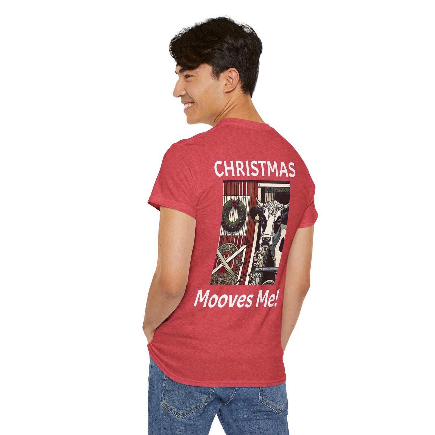 Christmas Mooves Me -Amazing Unisex Heavy Cotton Short Sleeve Tee Shirts!