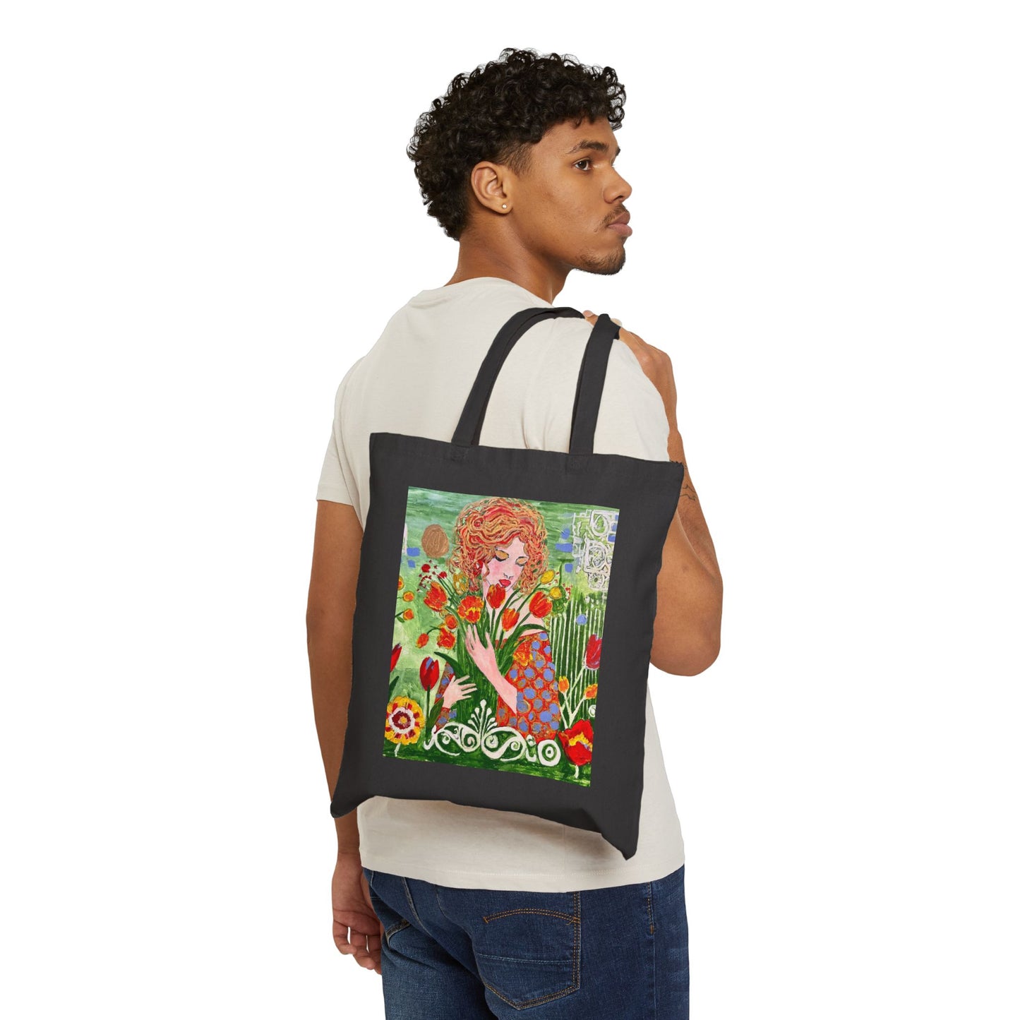 "Queen of Spring" Stylish Cotton Canvas Tote Bag