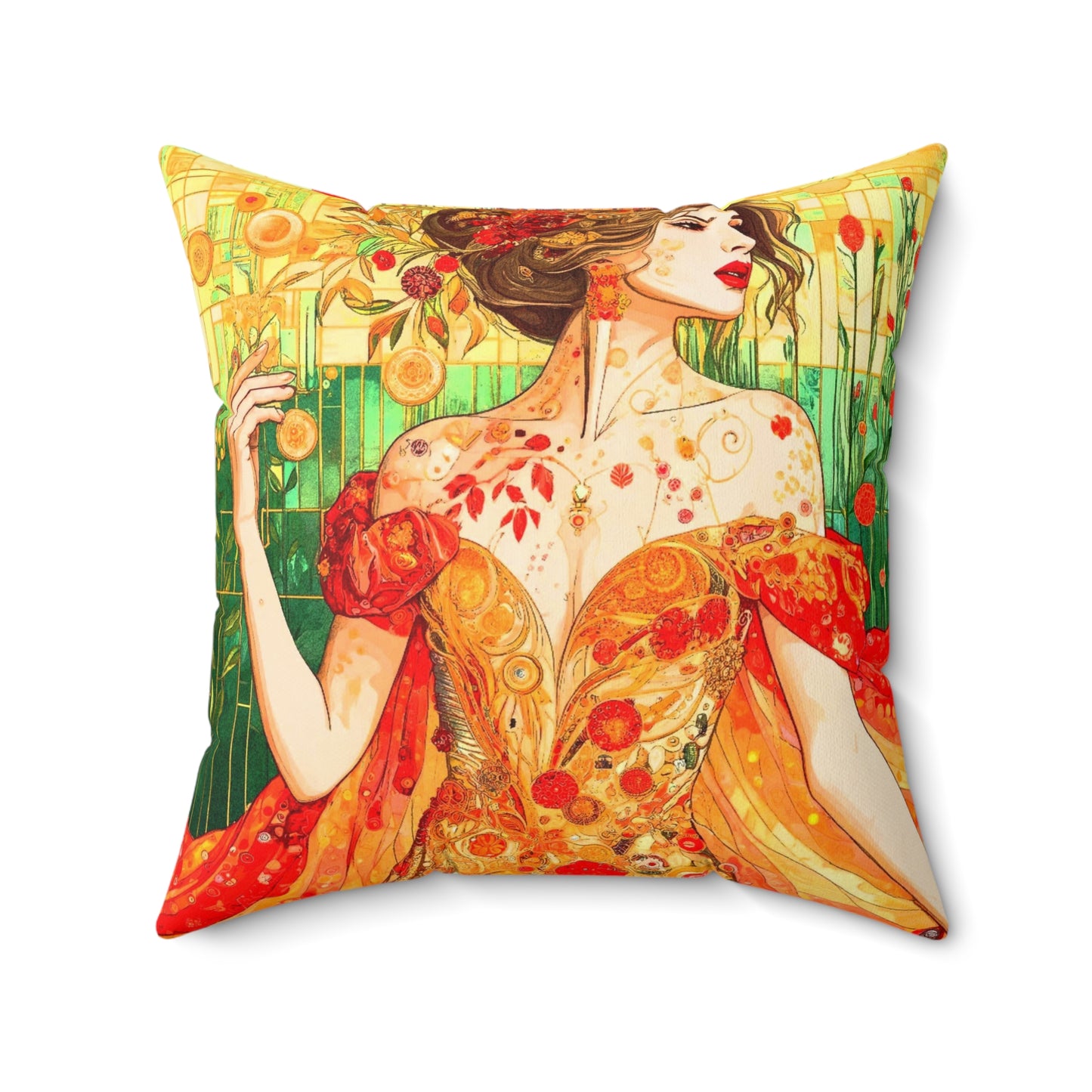Autumn Queen- Faux Suede Square Pillow