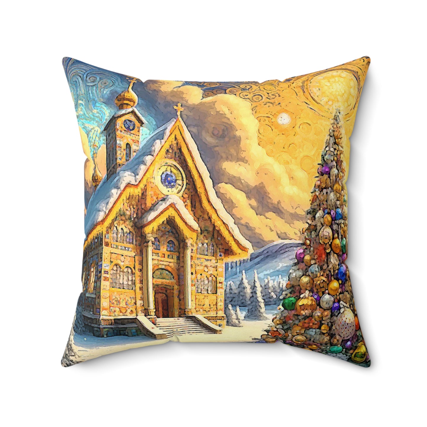 Christmas Magic Faux Suede Square Pillow