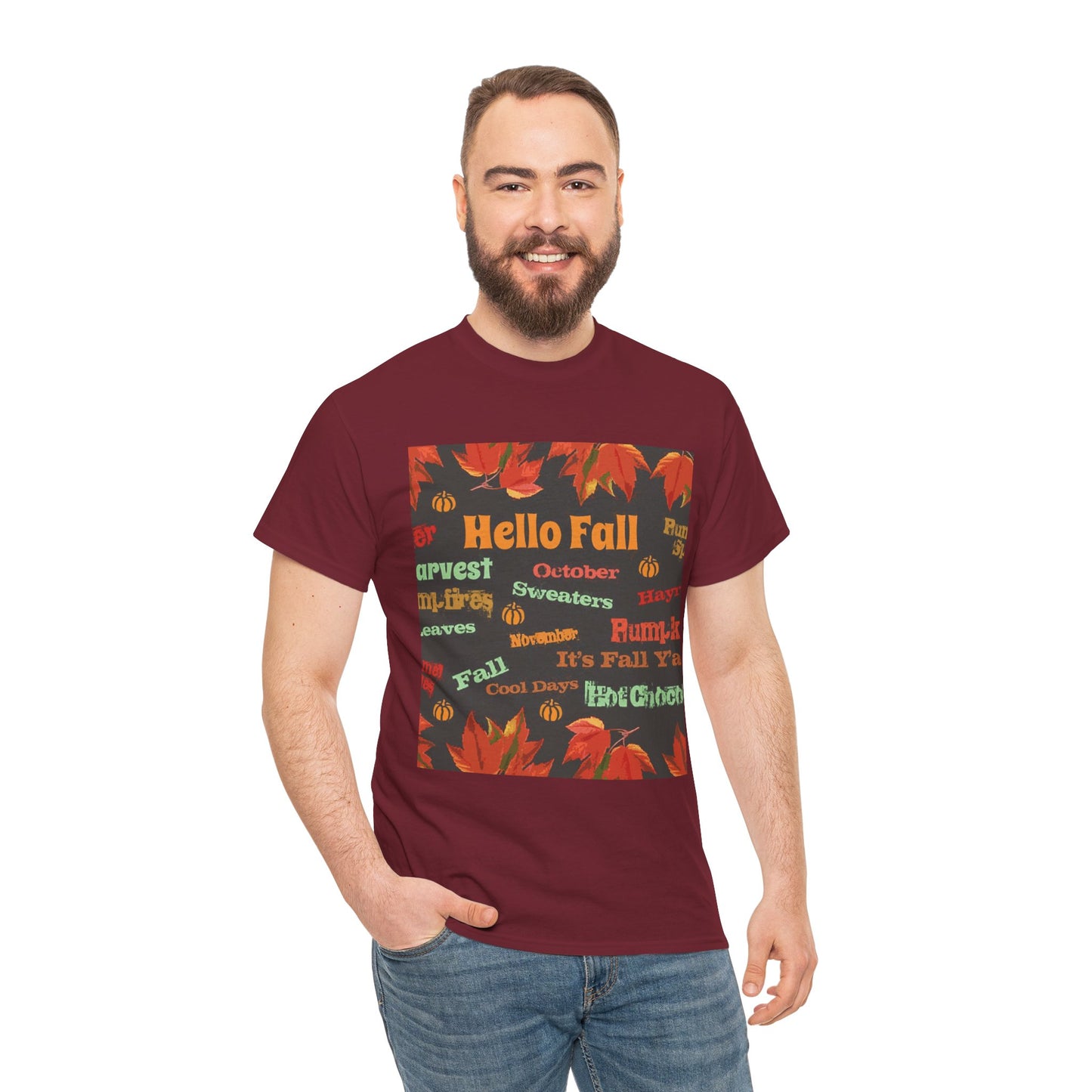 Hello Fall - Amazing Unisex Heavy Cotton Short Sleeve Tee Shirts!
