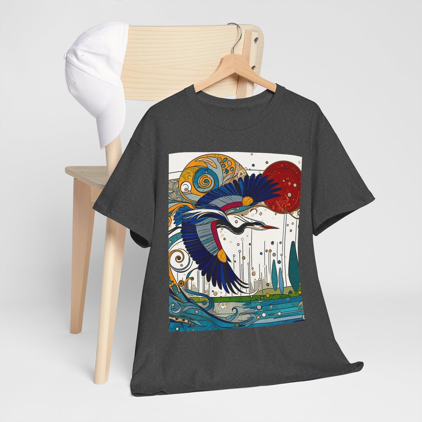 Blue Heron - Amazing Unisex Heavy Cotton Short Sleeve Tee Shirts!