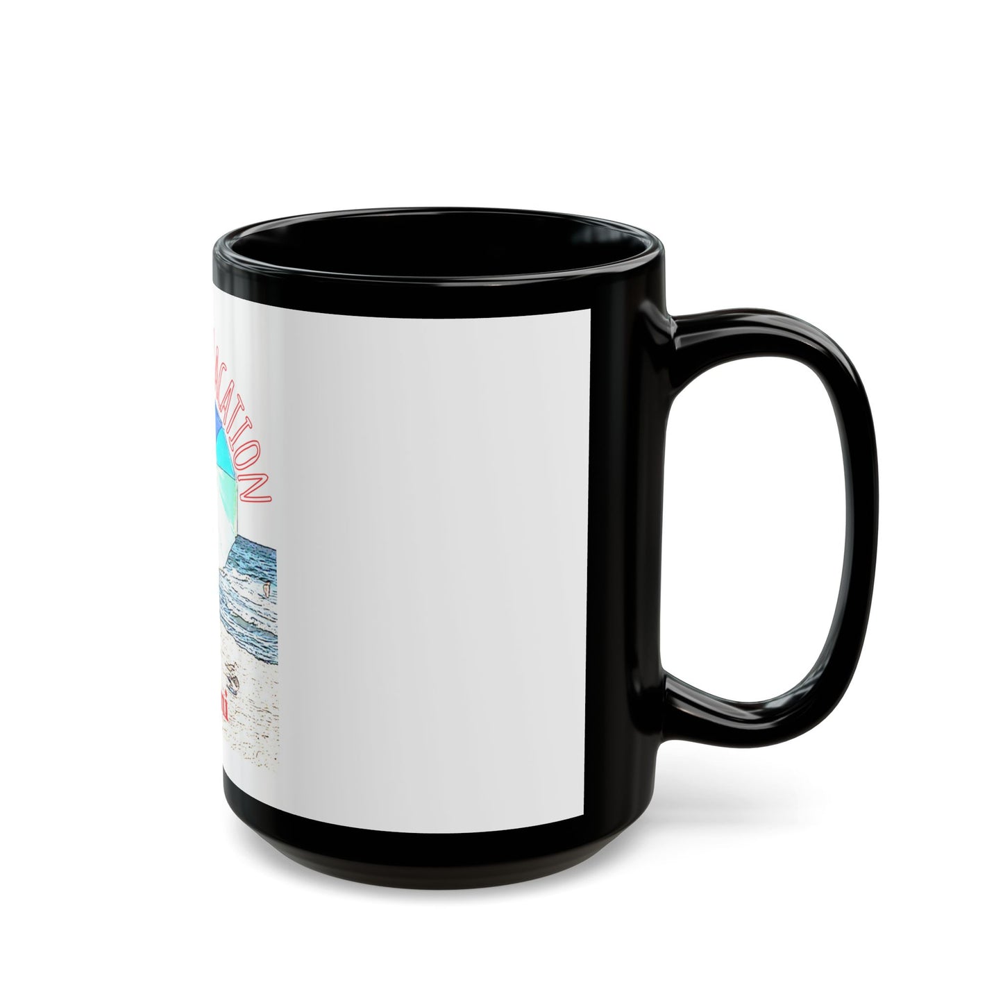 Florida Vacation Miami- 11 oz or 15 oz Ceramic Black Mugs