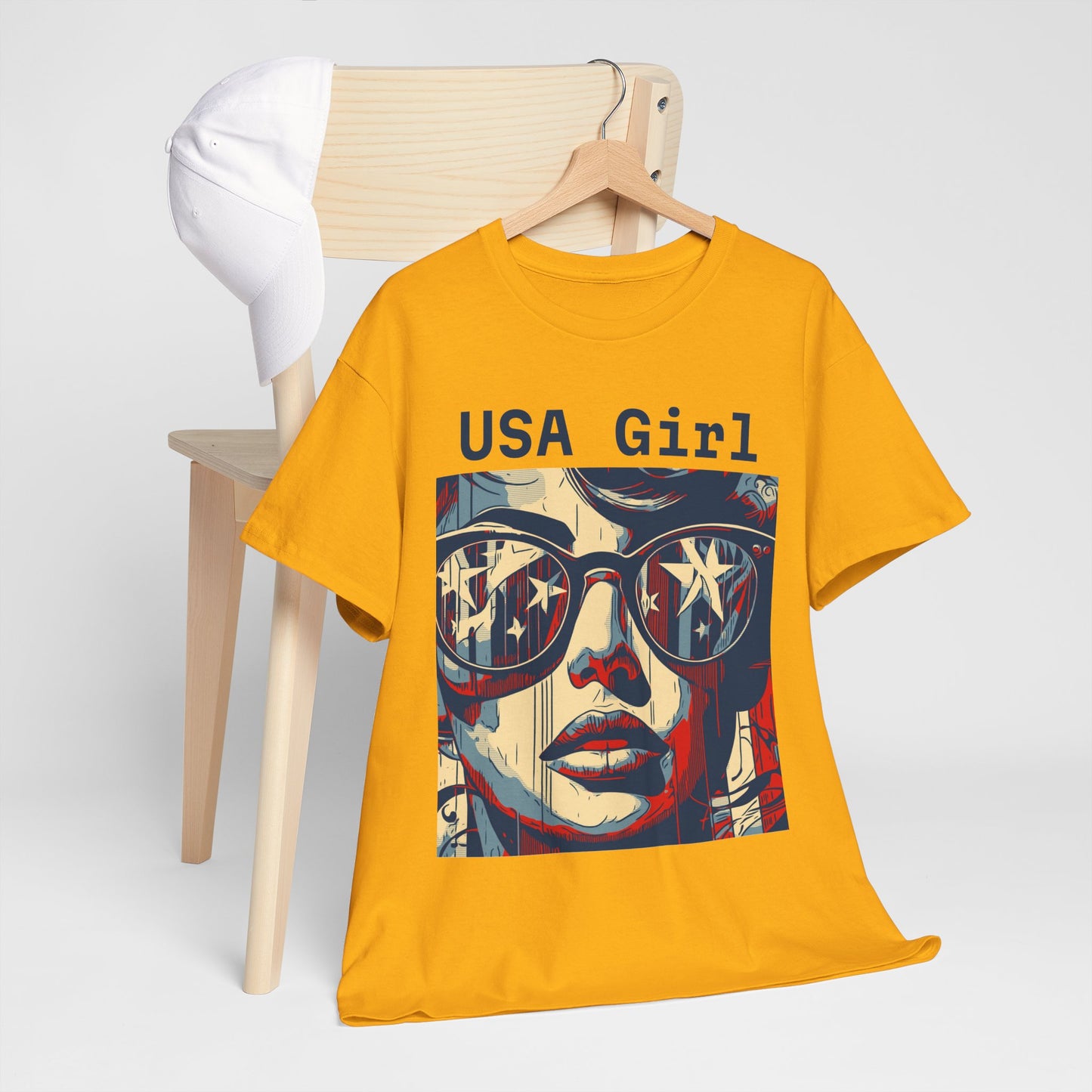 "USA Girl" Amazing Unisex Heavy Cotton Short Sleeve Tee Shirts!