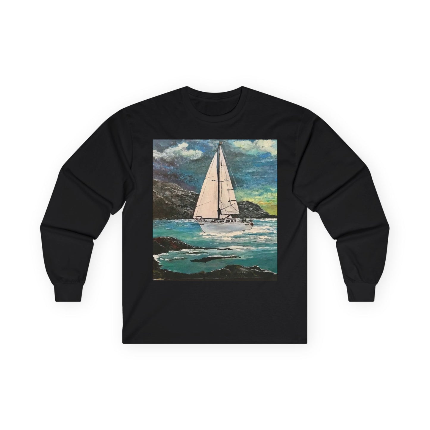 "Tropical Sailing" Long Sleeve Casual Unisex Tee Shirt