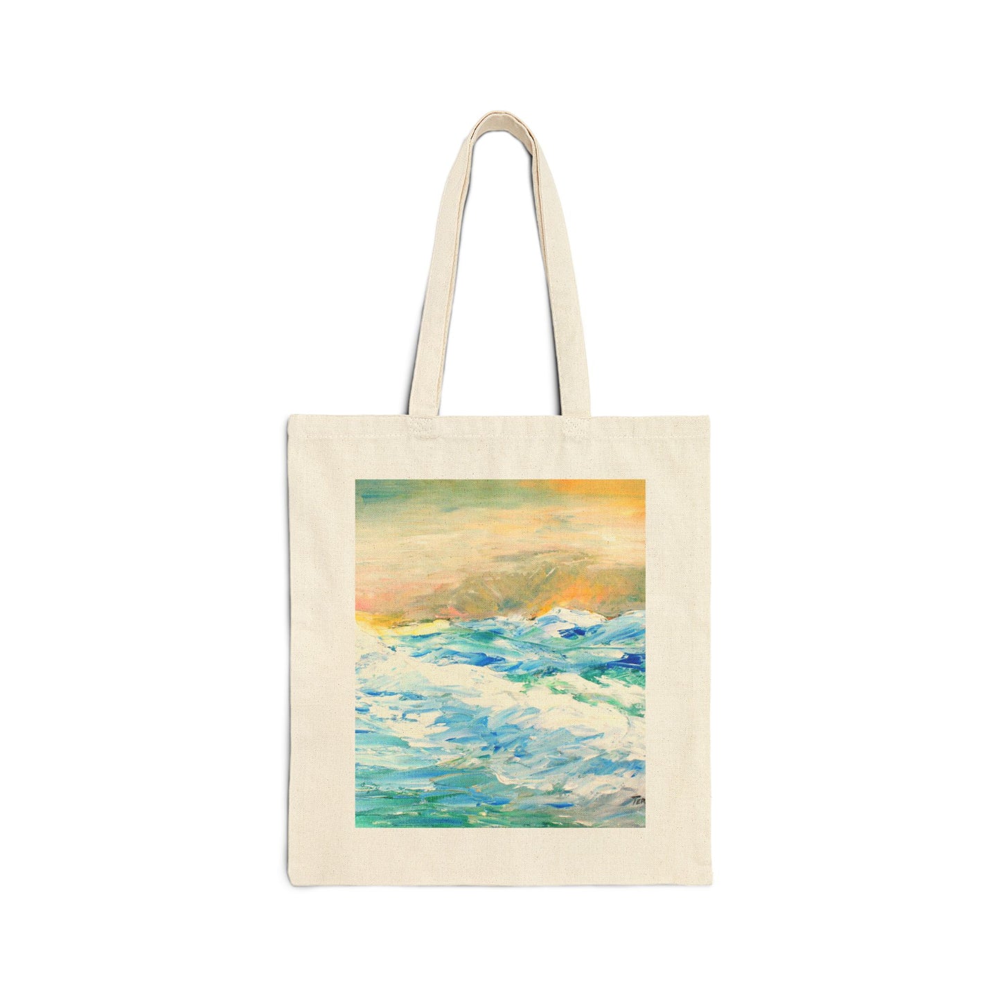 "God is Stirring the Sea" Stylish Cotton Canvas Tote Bag