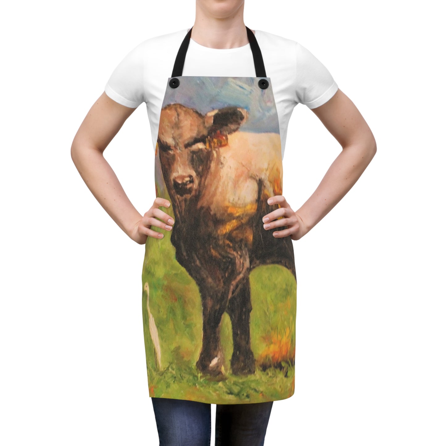 White Egret and the Bull Apron