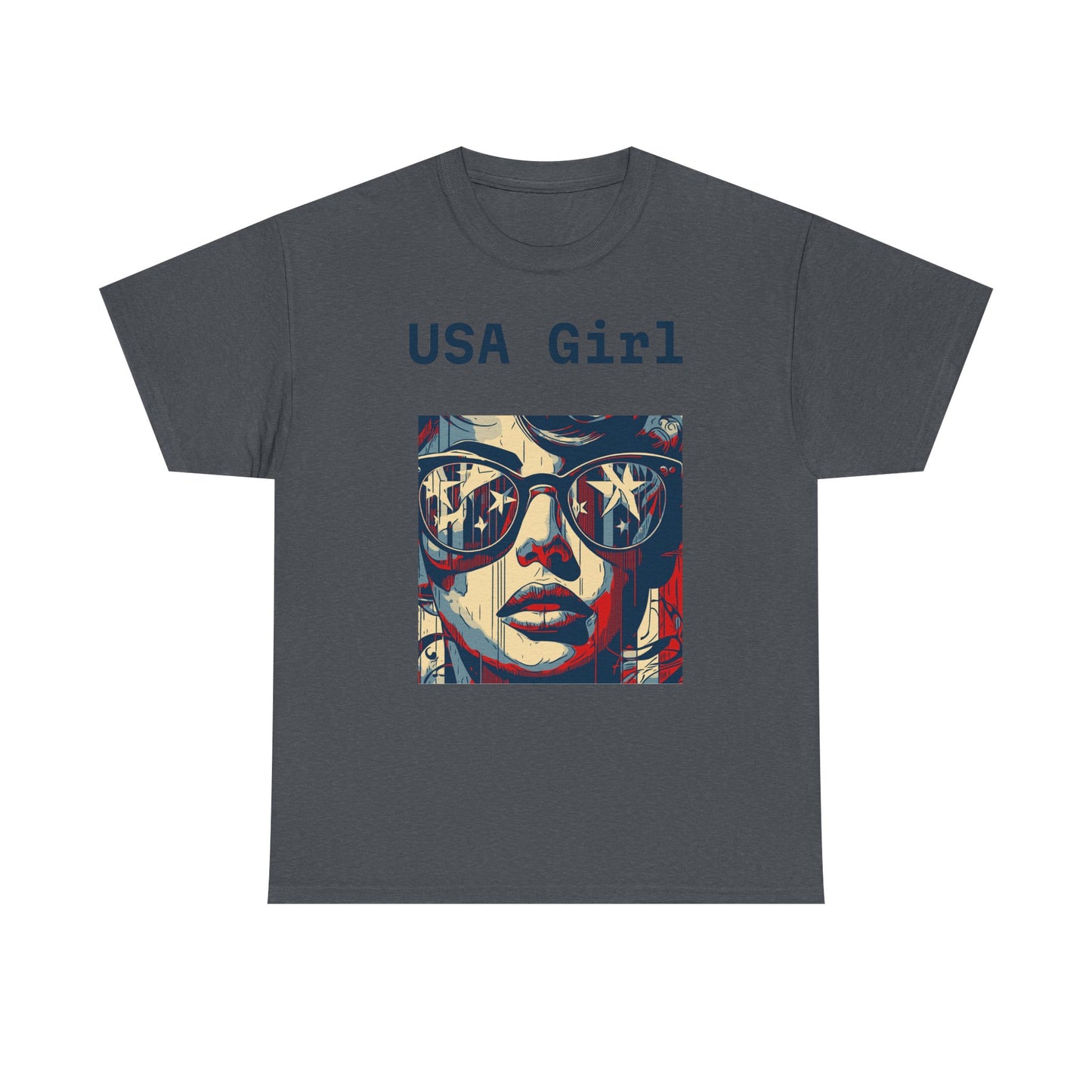 "USA Girl" - Amazing Unisex Heavy Cotton Short Sleeve Tee Shirts!