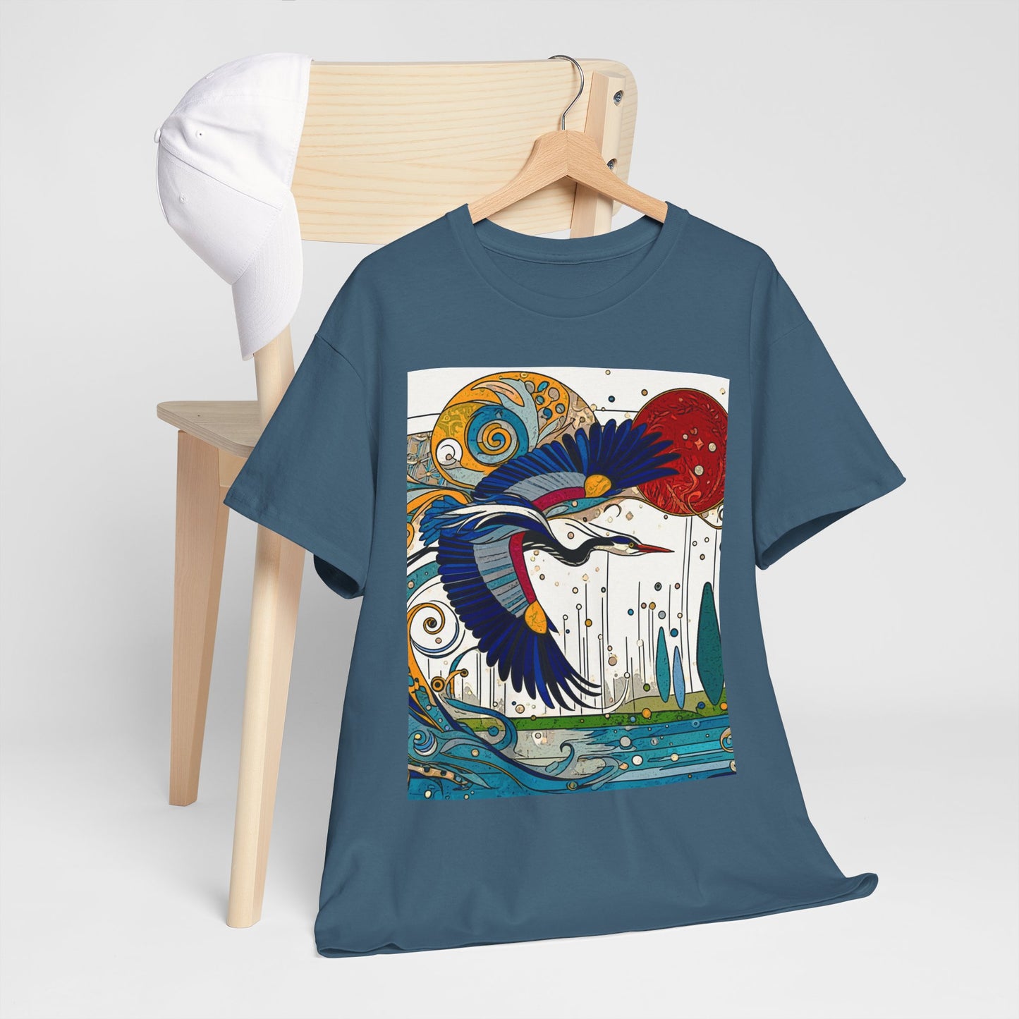 Blue Heron - Amazing Unisex Heavy Cotton Short Sleeve Tee Shirts!
