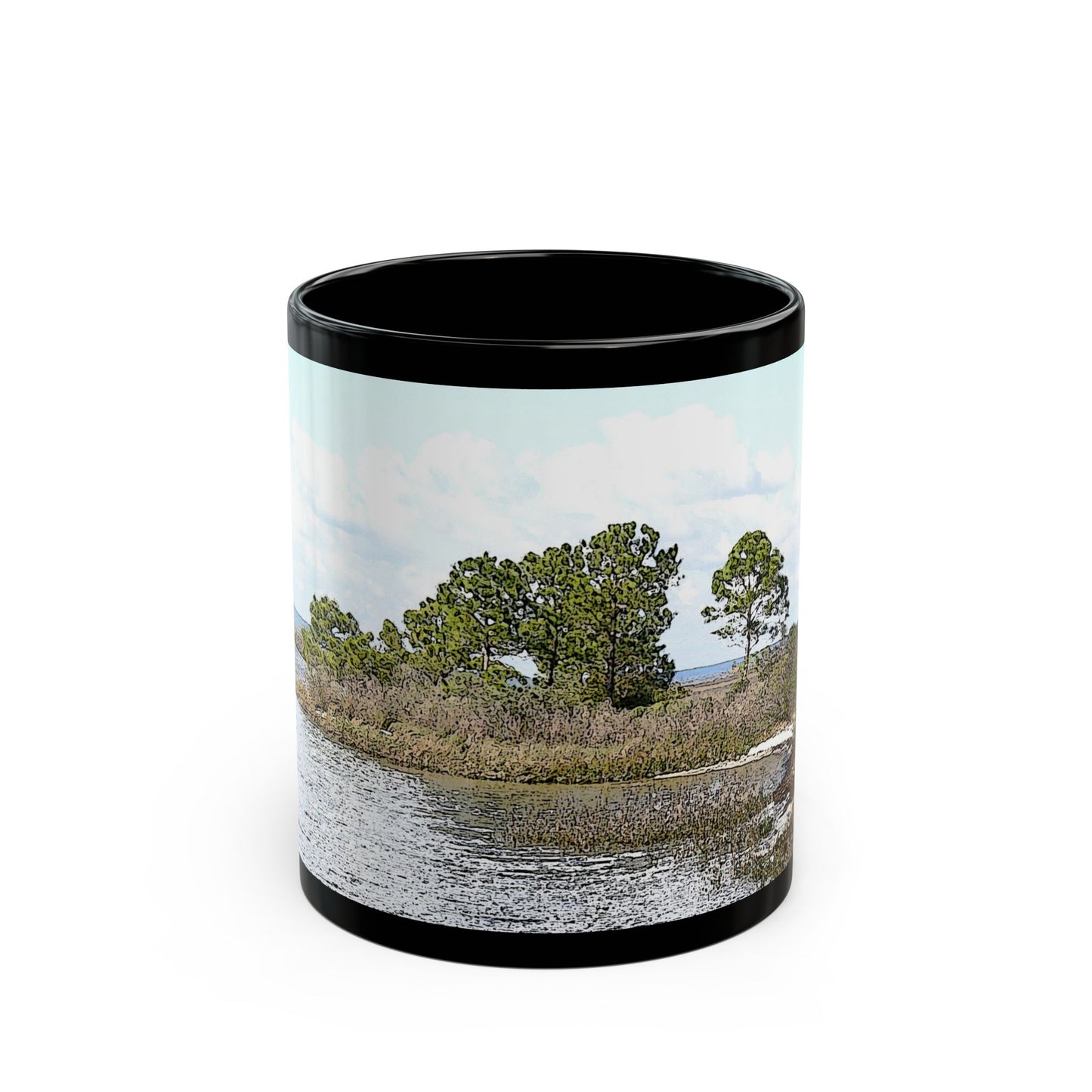 Going Coastal - 11 oz or 15 oz Ceramic Black Mugs