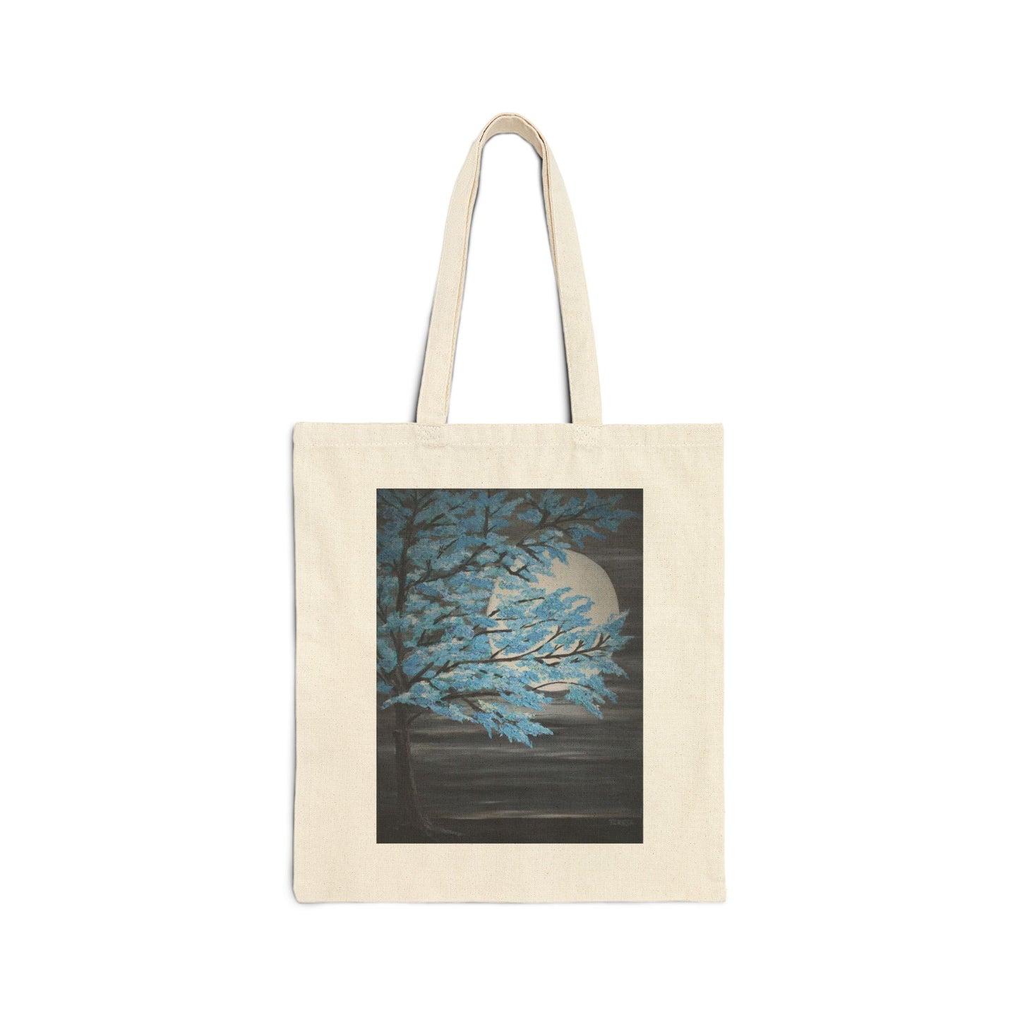 "Moon Lit Tree" Stylish Cotton Canvas Tote Bag
