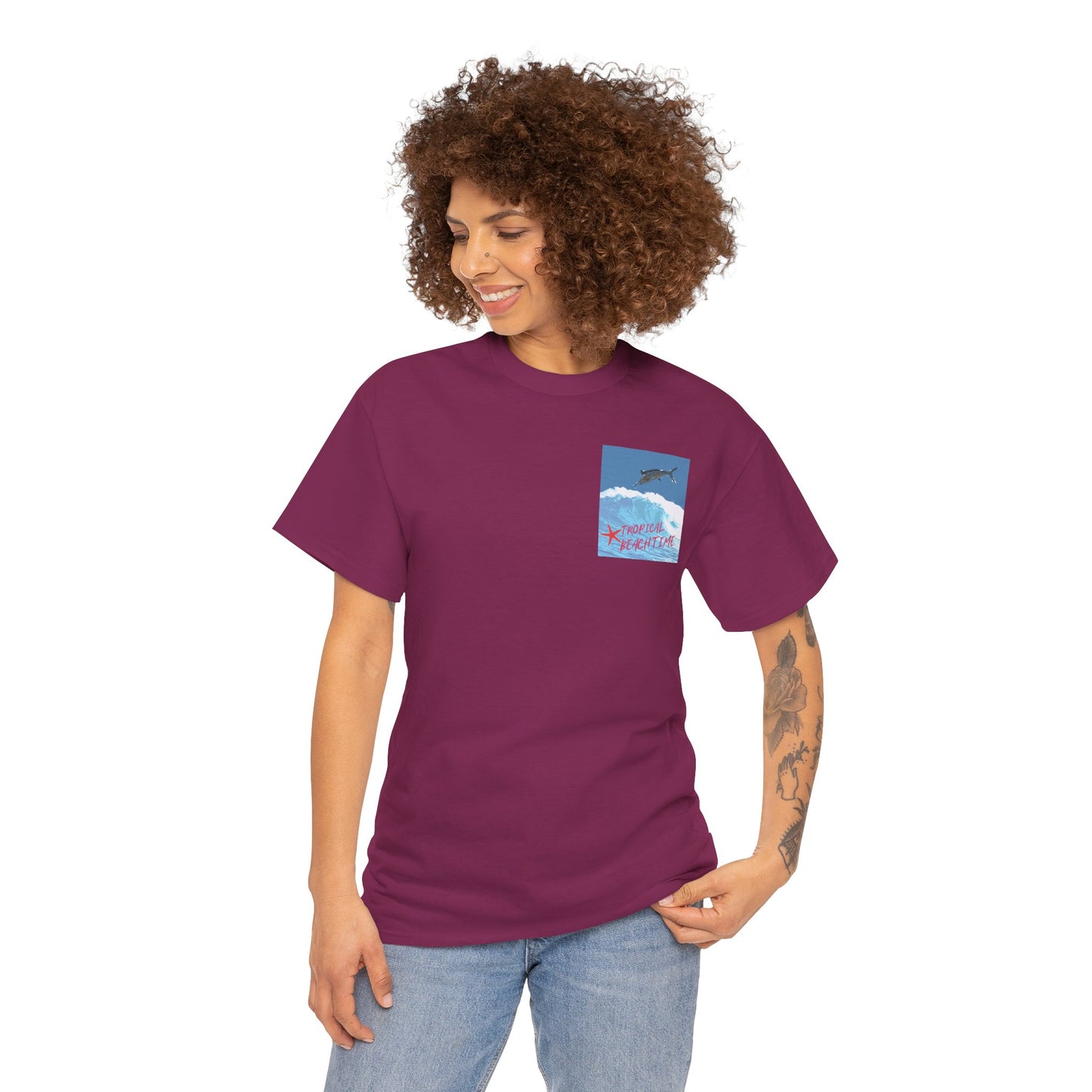 Tropical Beach Time - Amazing Unisex Heavy Cotton Tee