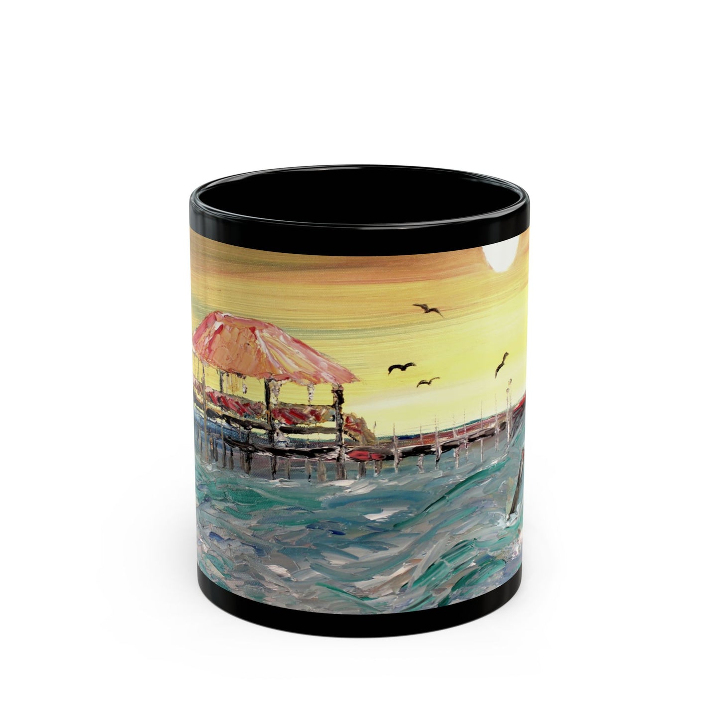 Can't Get Enough of the Mississippi Coast- 11 oz or 15 oz Ceramic Black Mugs