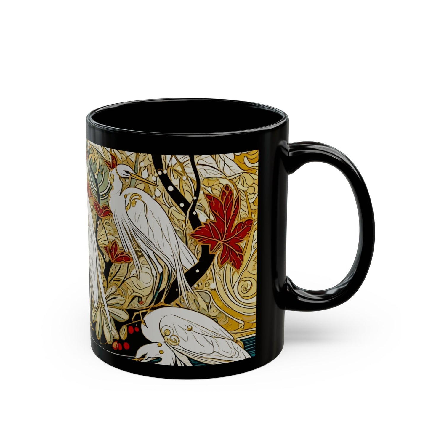Gorgeous Birds - 11 oz or 15 oz Ceramic Black Mugs