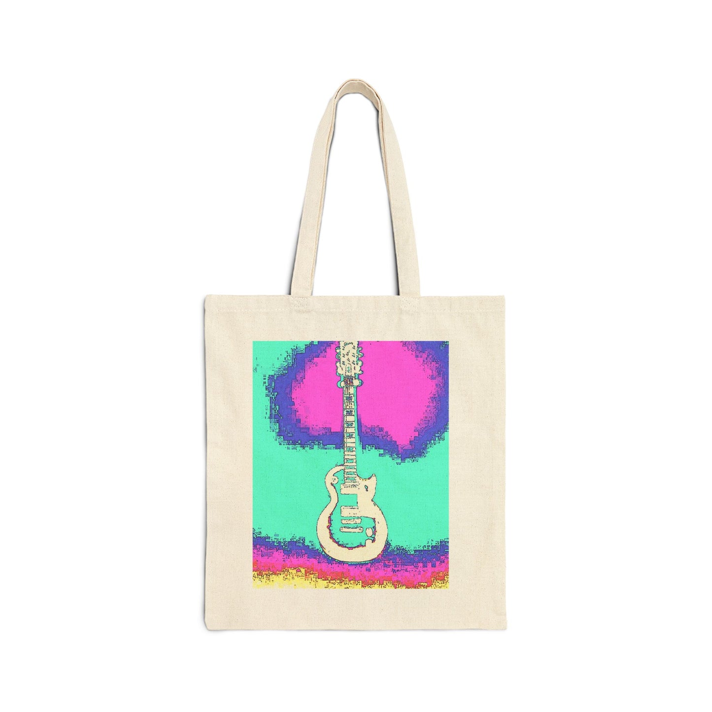 "Psychedelic Guitar" Stylish Cotton Canvas Tote Bag