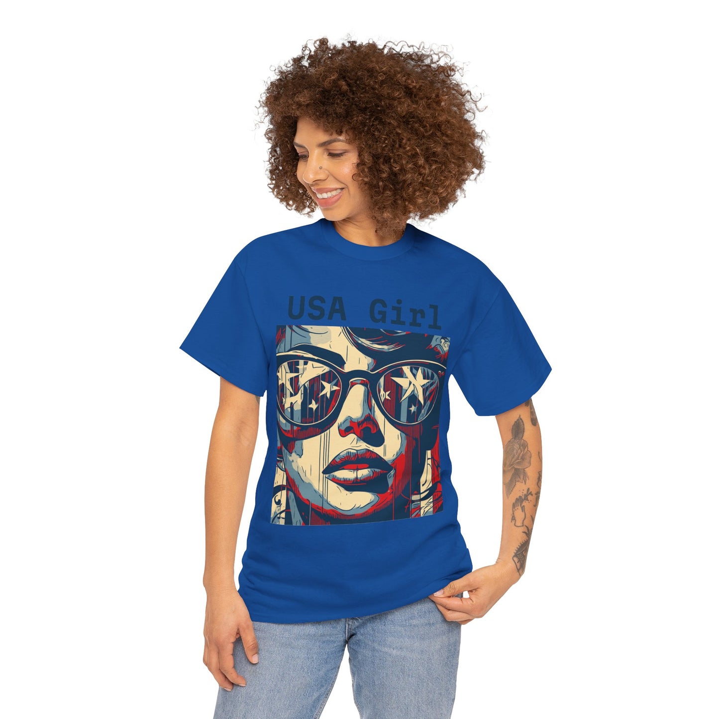 "USA Girl" Amazing Unisex Heavy Cotton Short Sleeve Tee Shirts!