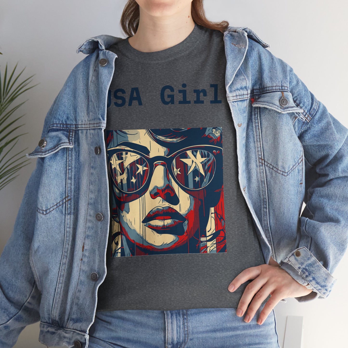 "USA Girl" - Amazing Unisex Heavy Cotton Short Sleeve Tee Shirts!