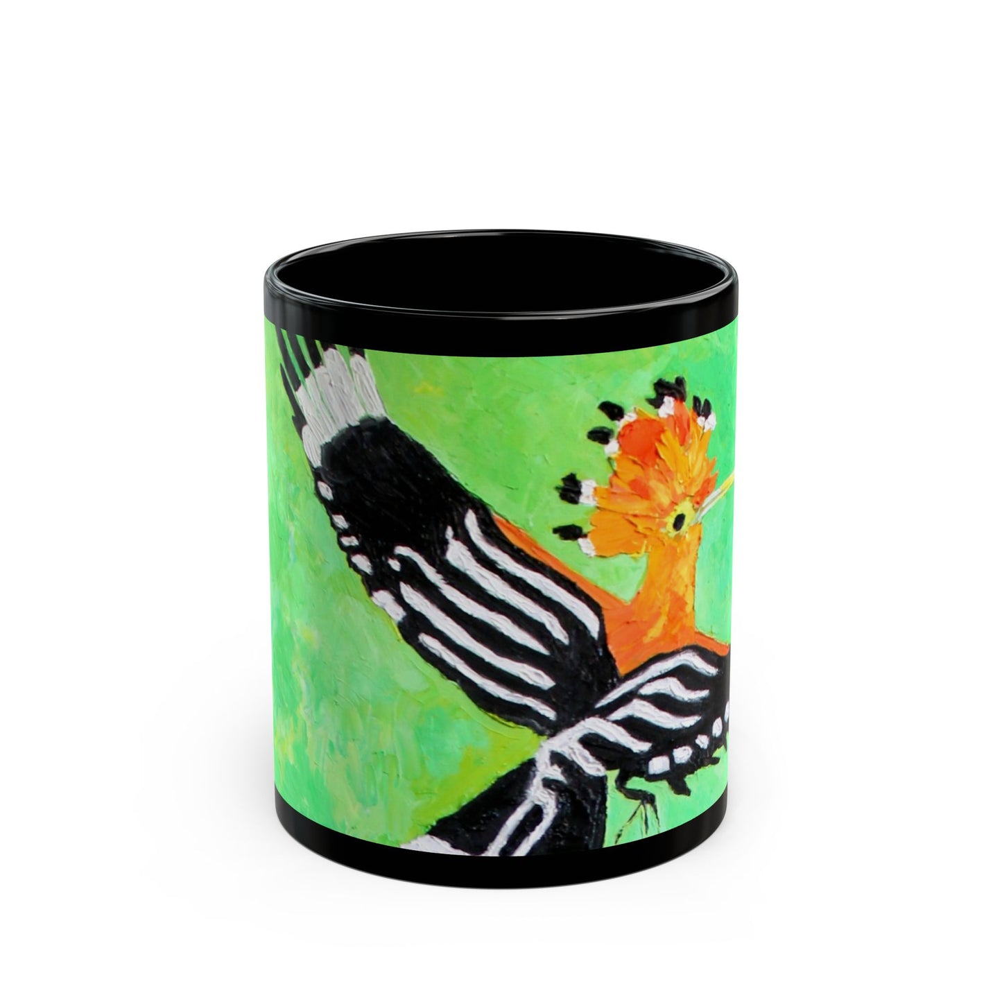 Hoopoe Bird- 11 oz or 15 oz Ceramic Black Mugs