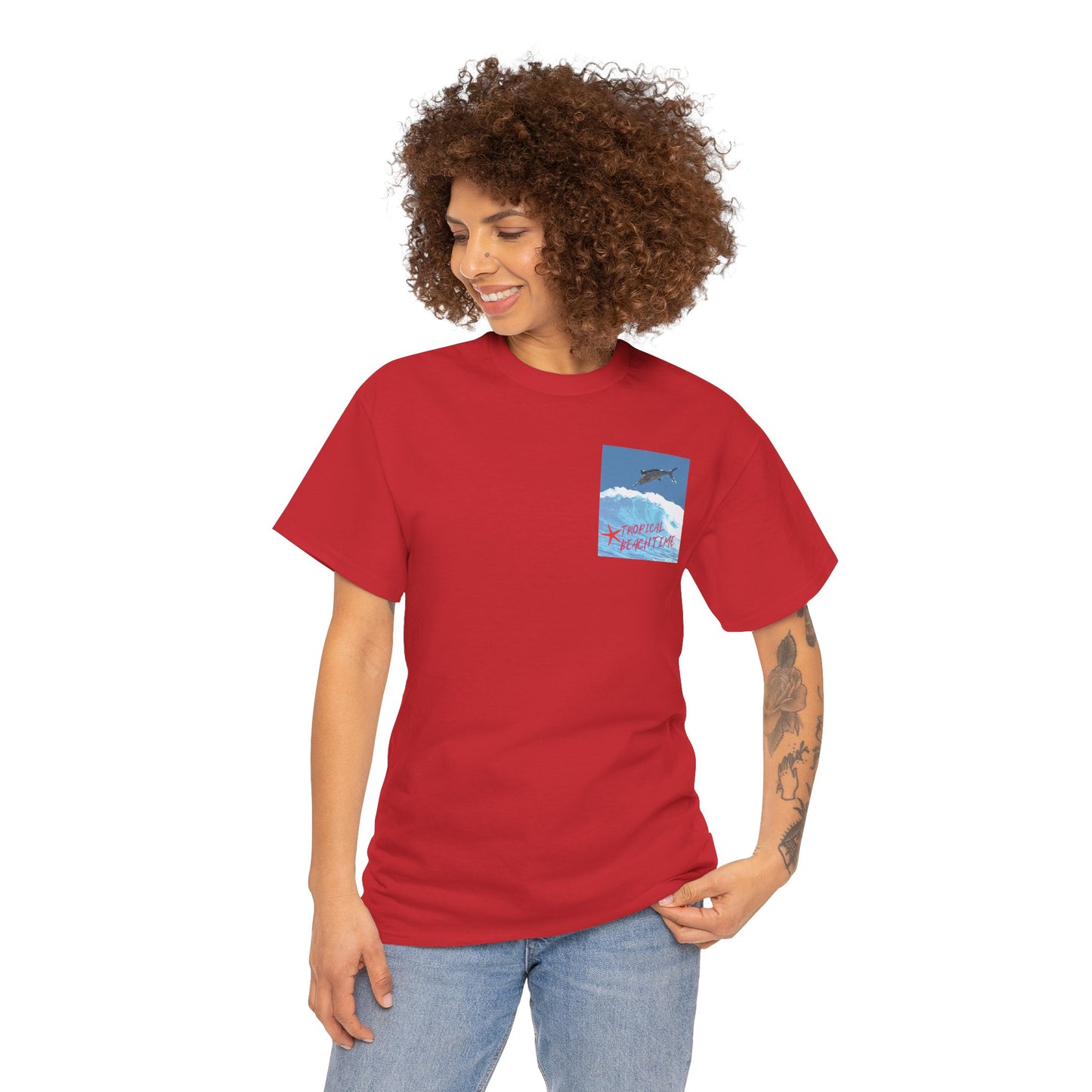 Tropical Beach Time - Amazing Unisex Heavy Cotton Tee