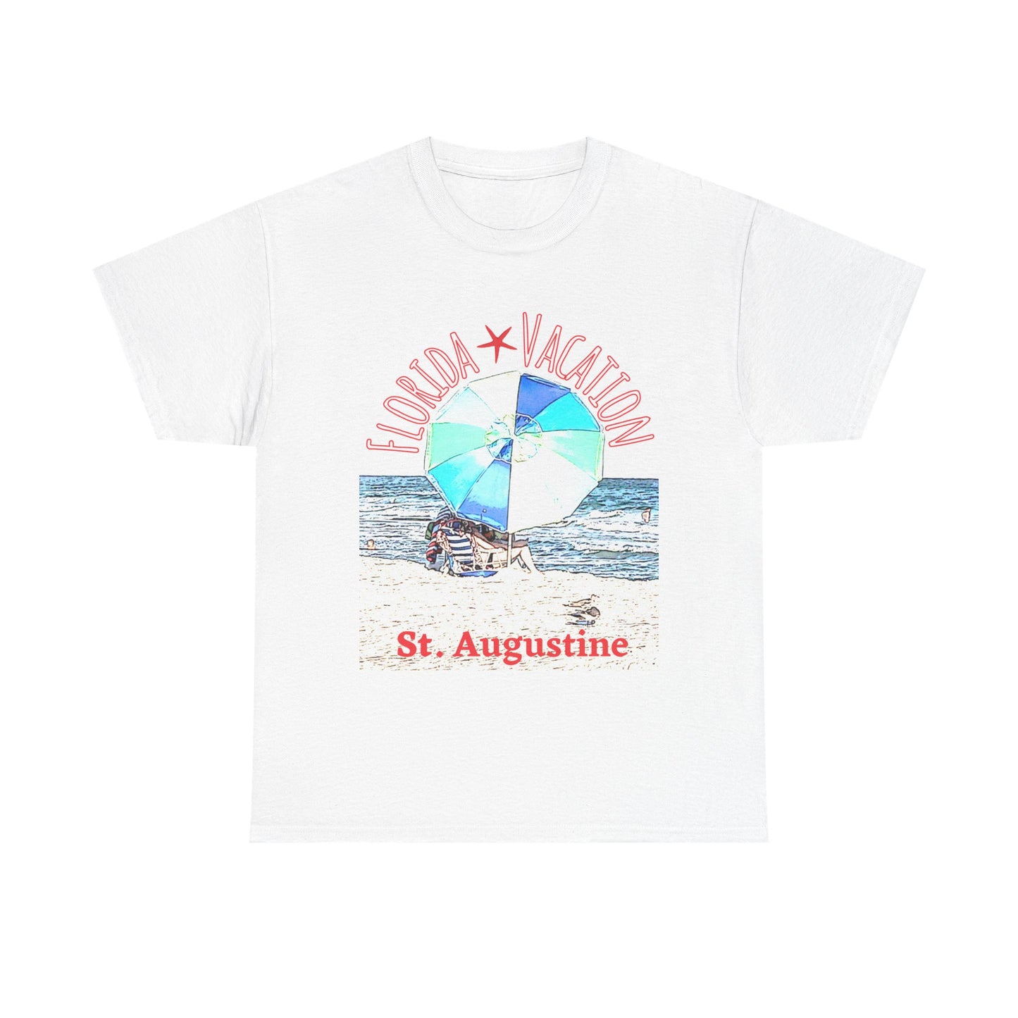 Florida Vacation St. Augustine- Amazing Unisex Heavy Cotton Tee