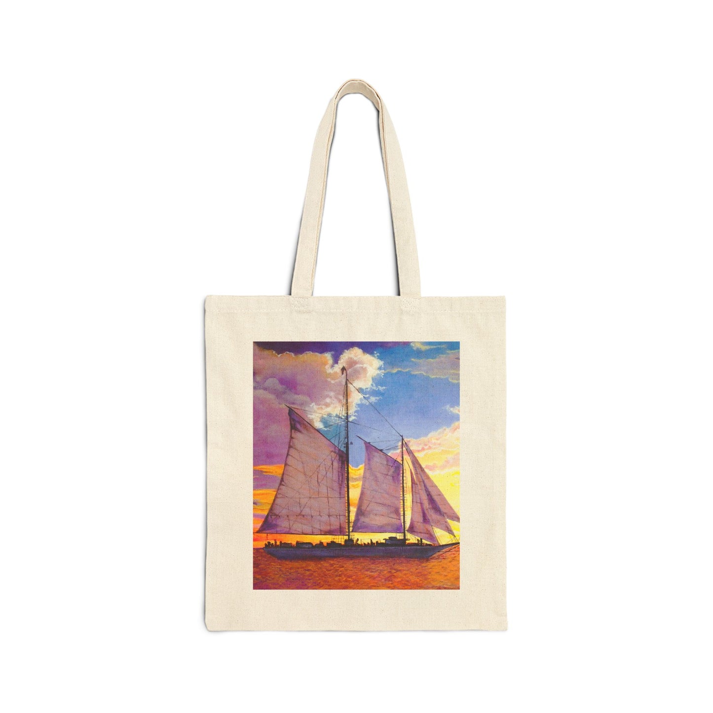"Smooth Sailing" Stylish Cotton Canvas Tote Bag