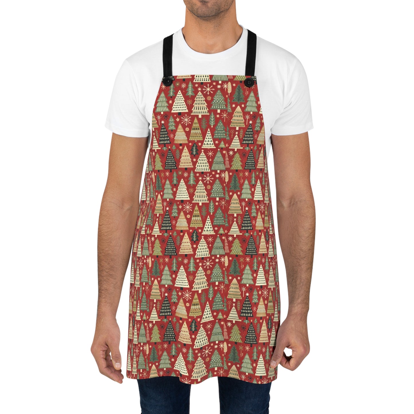 Primitive Boho-Style Christmas Trees- Apron