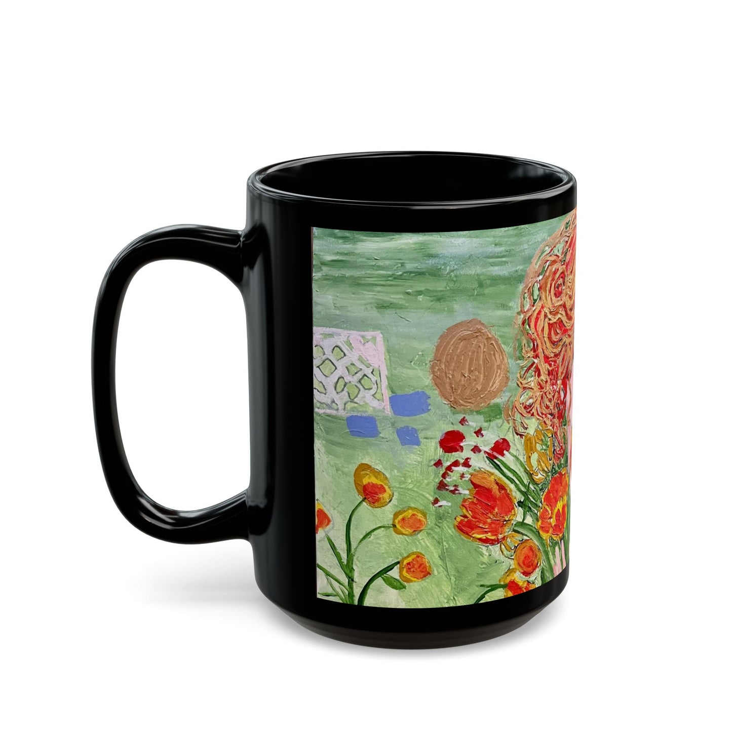 The Queen of Spring - 11 oz or 15 oz Ceramic Black Mugs