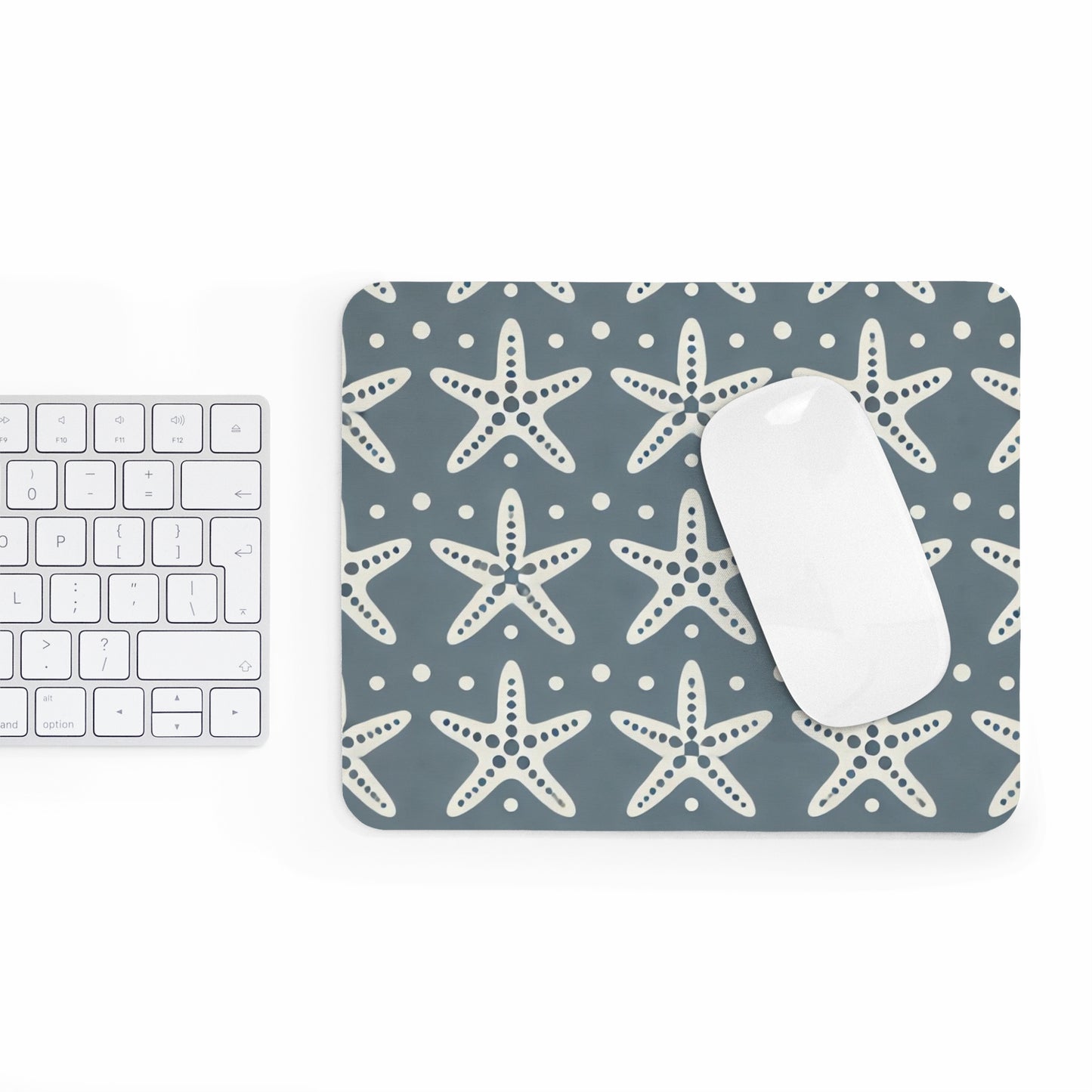 Modern White Starfishes Mousepad