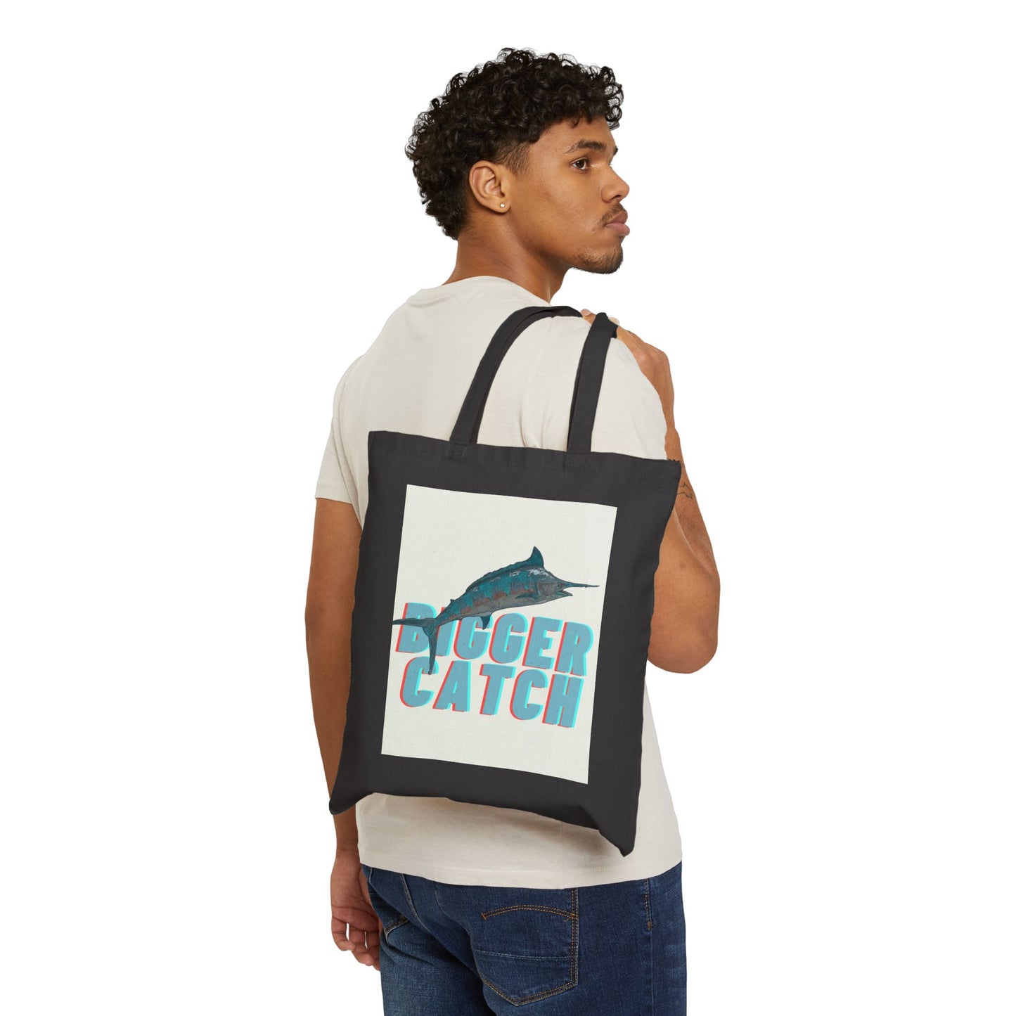 "Big Catch" Stylish Cotton Canvas Tote Bag