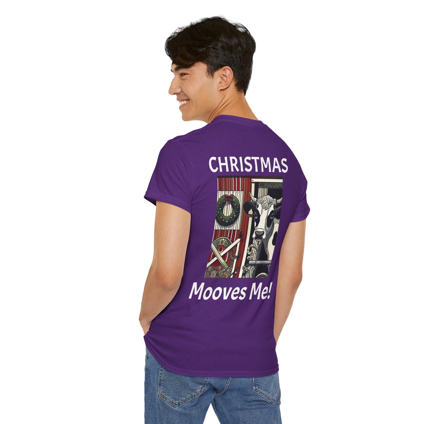 Christmas Mooves Me -Amazing Unisex Heavy Cotton Short Sleeve Tee Shirts!