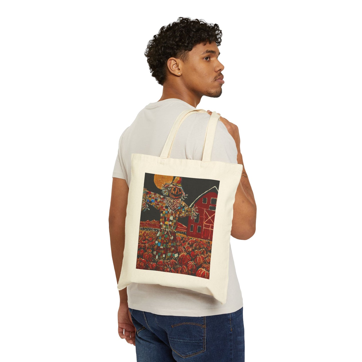 "Scary Scarecrow" Stylish Cotton Canvas Tote Bag