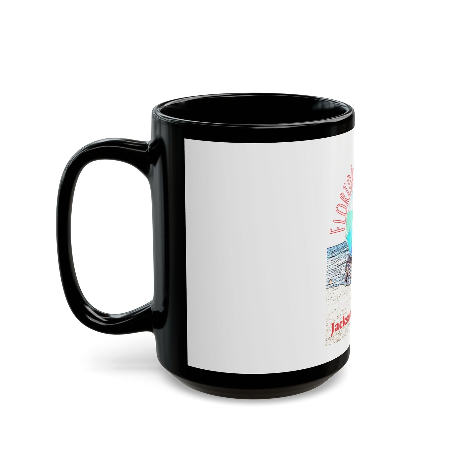 Florida Vacation - Jacksonville Beach - 11 oz or 15 oz Ceramic Black Mugs 11 oz or 15 oz Ceramic Black Mugs