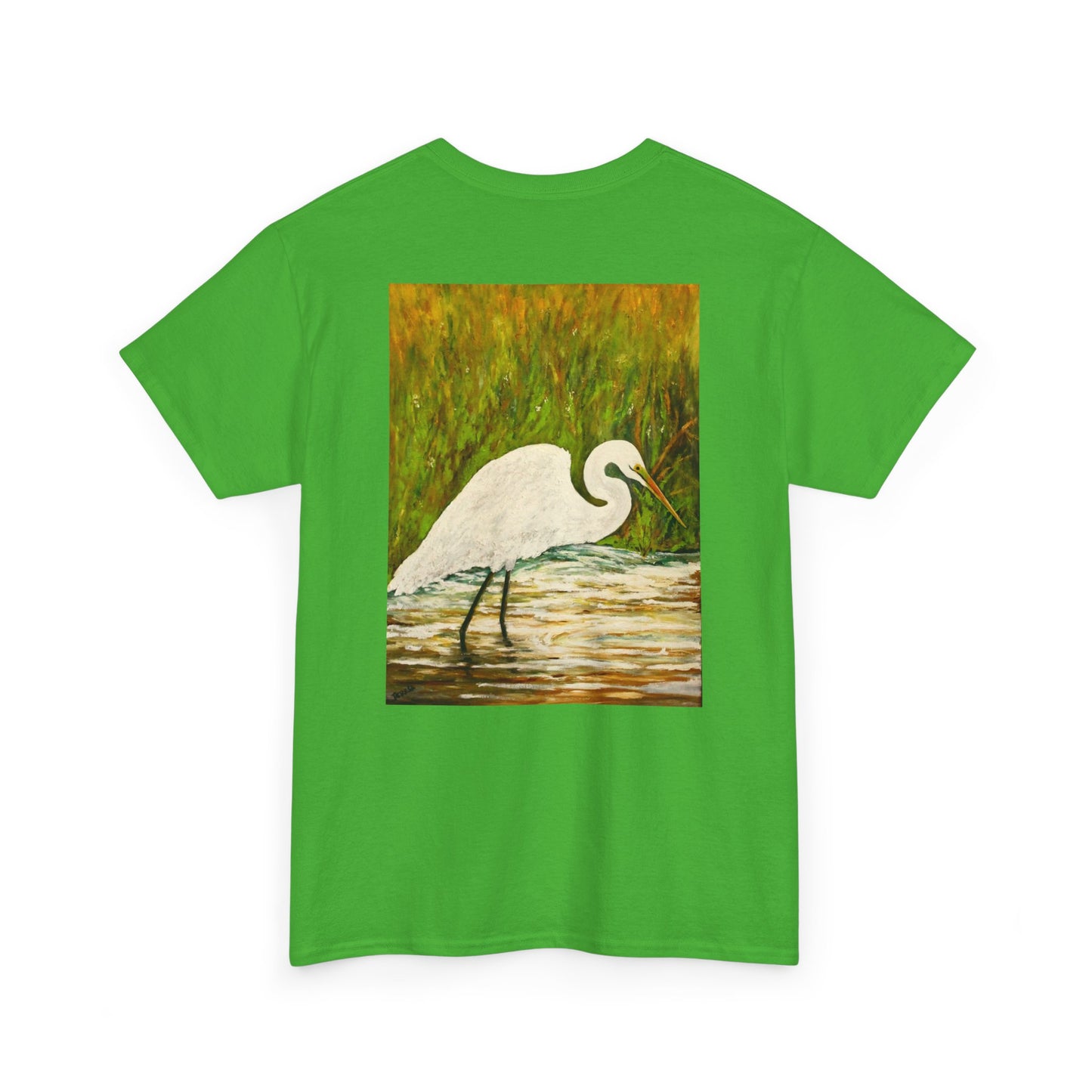 White Egret- Amazing Unisex Heavy Cotton Short Sleeve Tee Shirts!