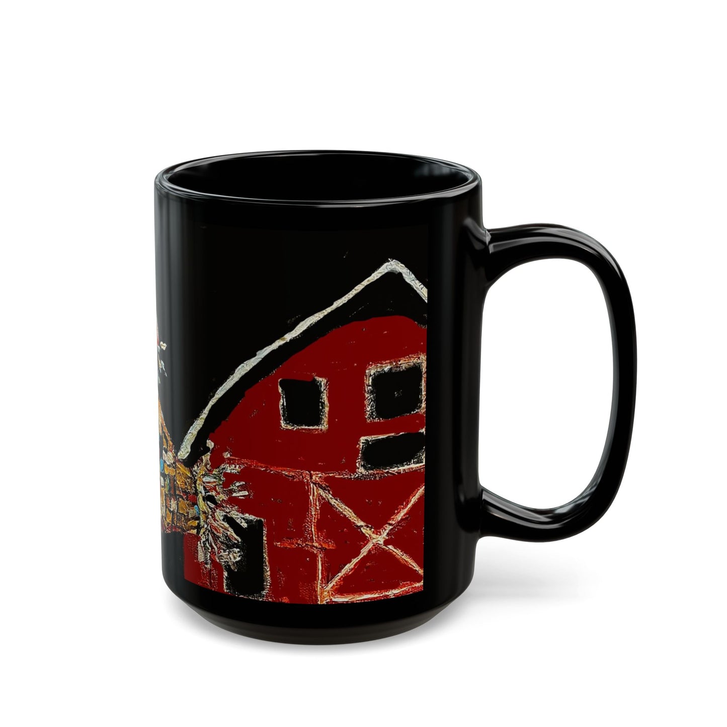 Scary Scarecrow - 11 oz or 15 oz Ceramic Black Mugs