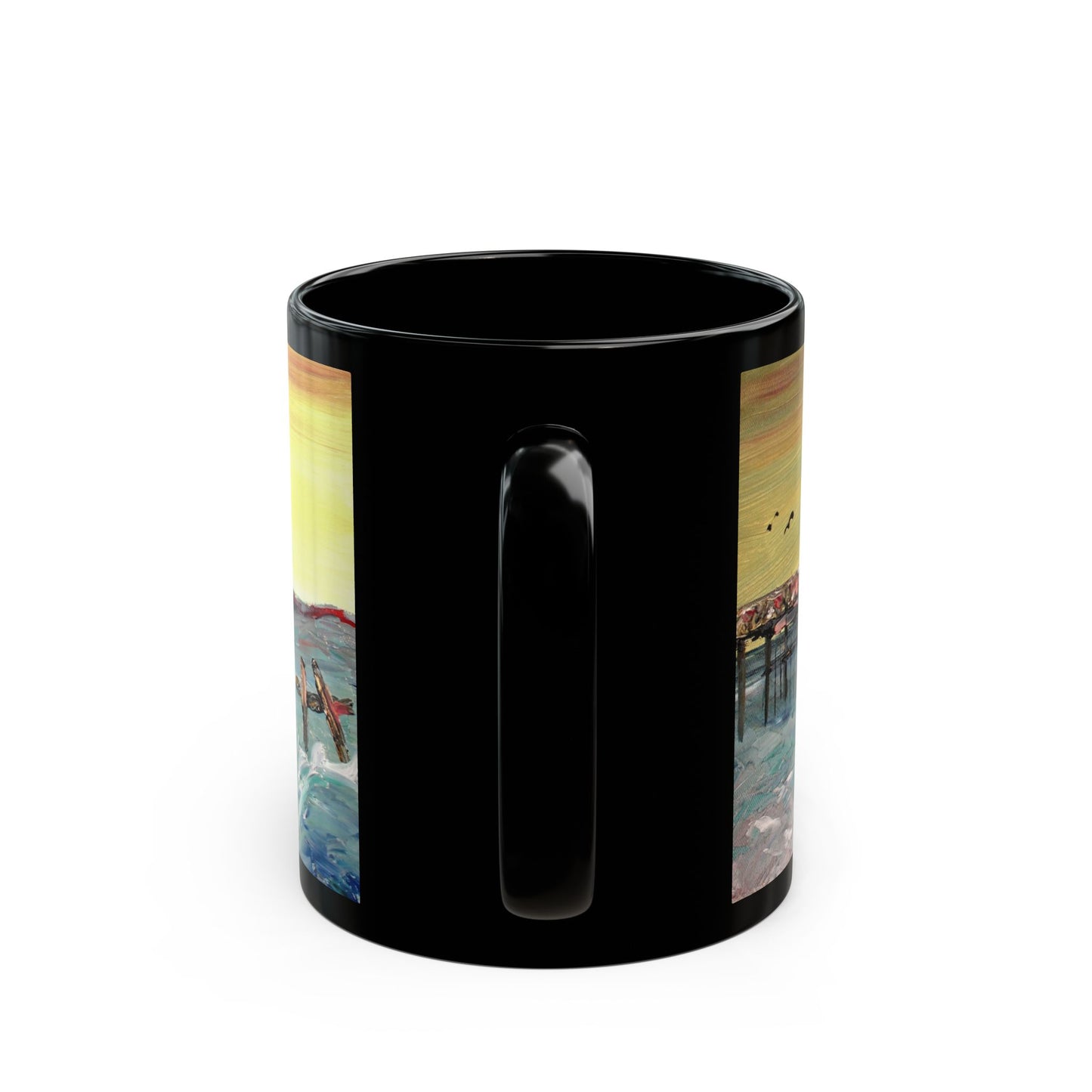 Can't Get Enough of the Mississippi Coast- 11 oz or 15 oz Ceramic Black Mugs