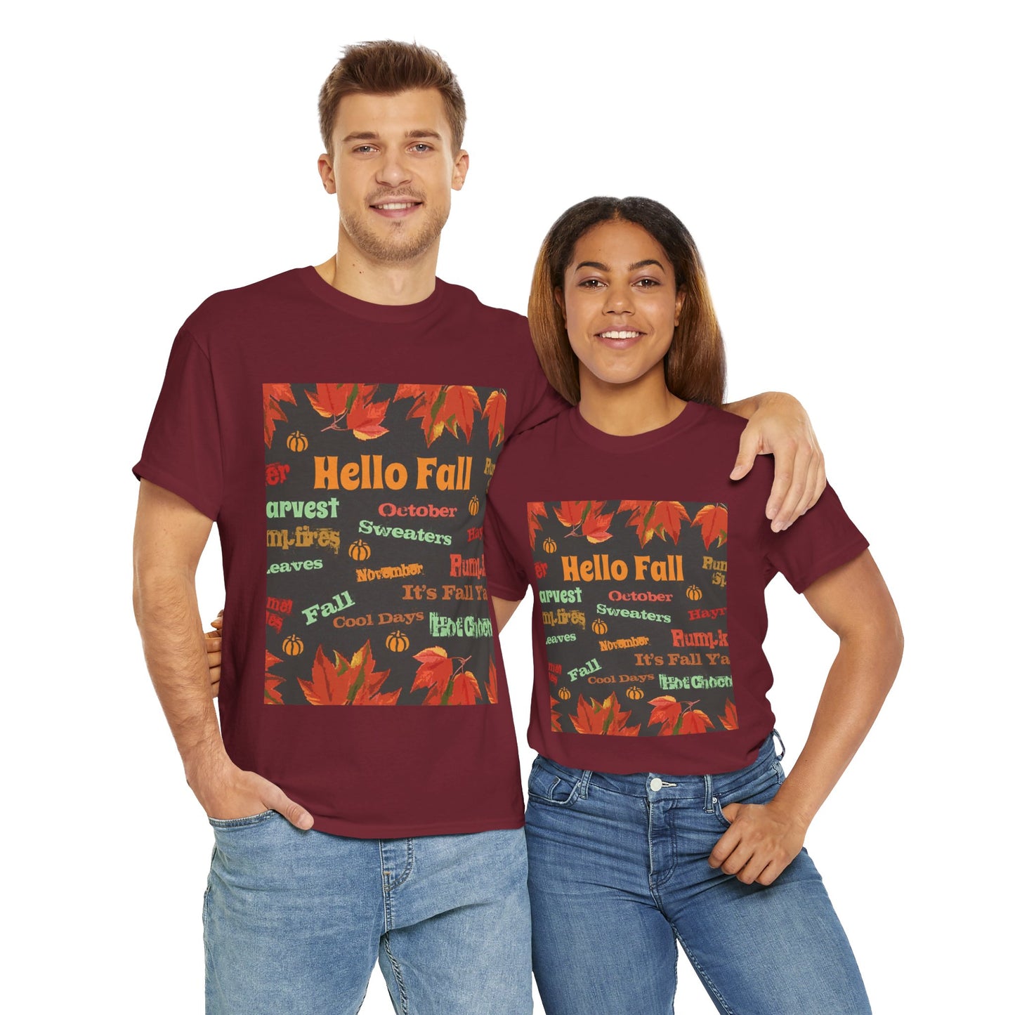 Hello Fall - Amazing Unisex Heavy Cotton Short Sleeve Tee Shirts!