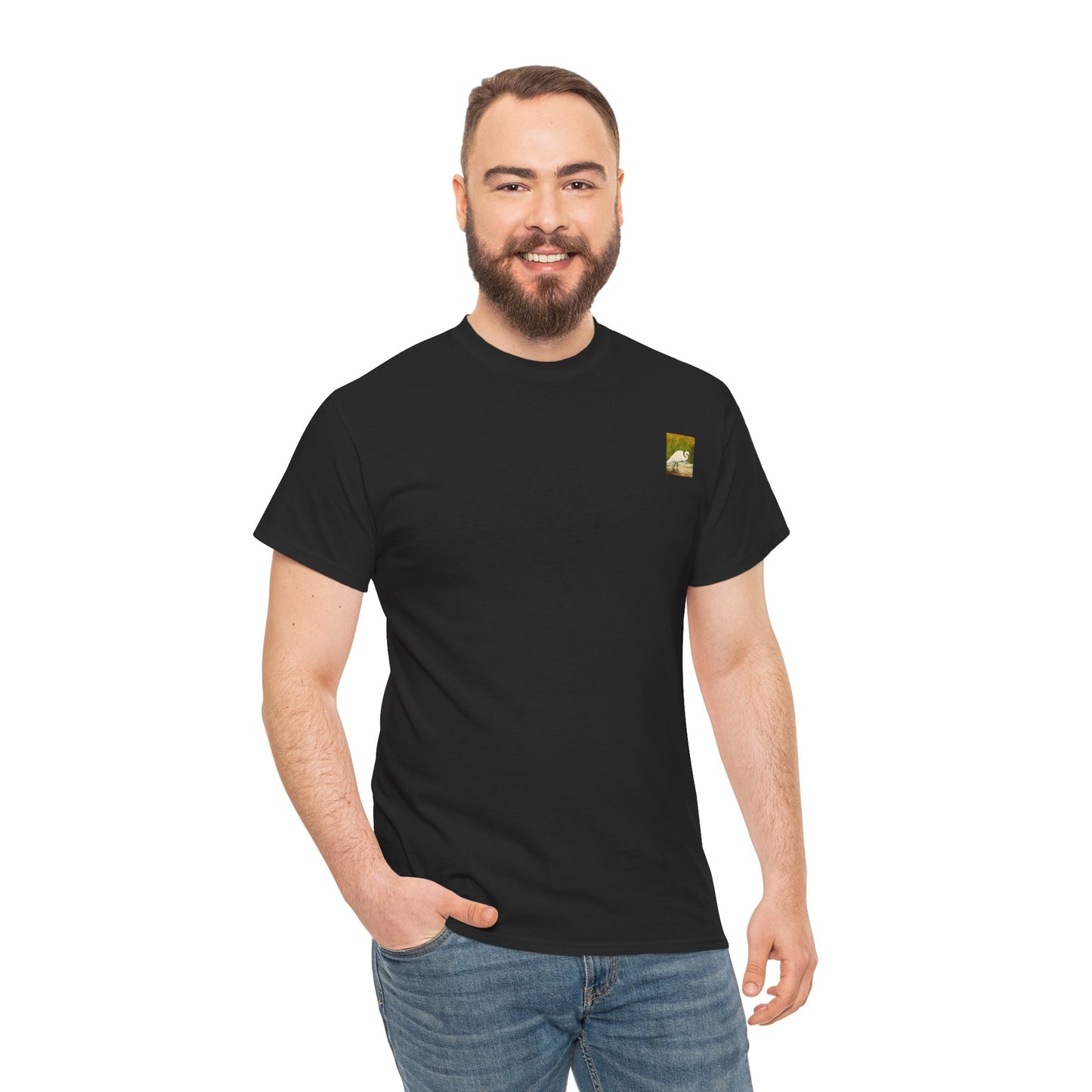White Egret- Amazing Unisex Heavy Cotton Short Sleeve Tee Shirts!