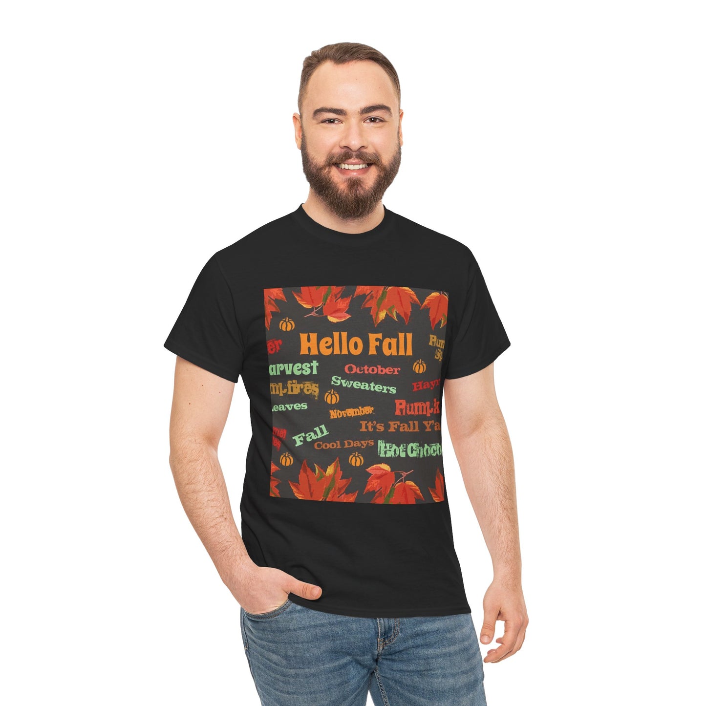 Hello Fall - Amazing Unisex Heavy Cotton Short Sleeve Tee Shirts!