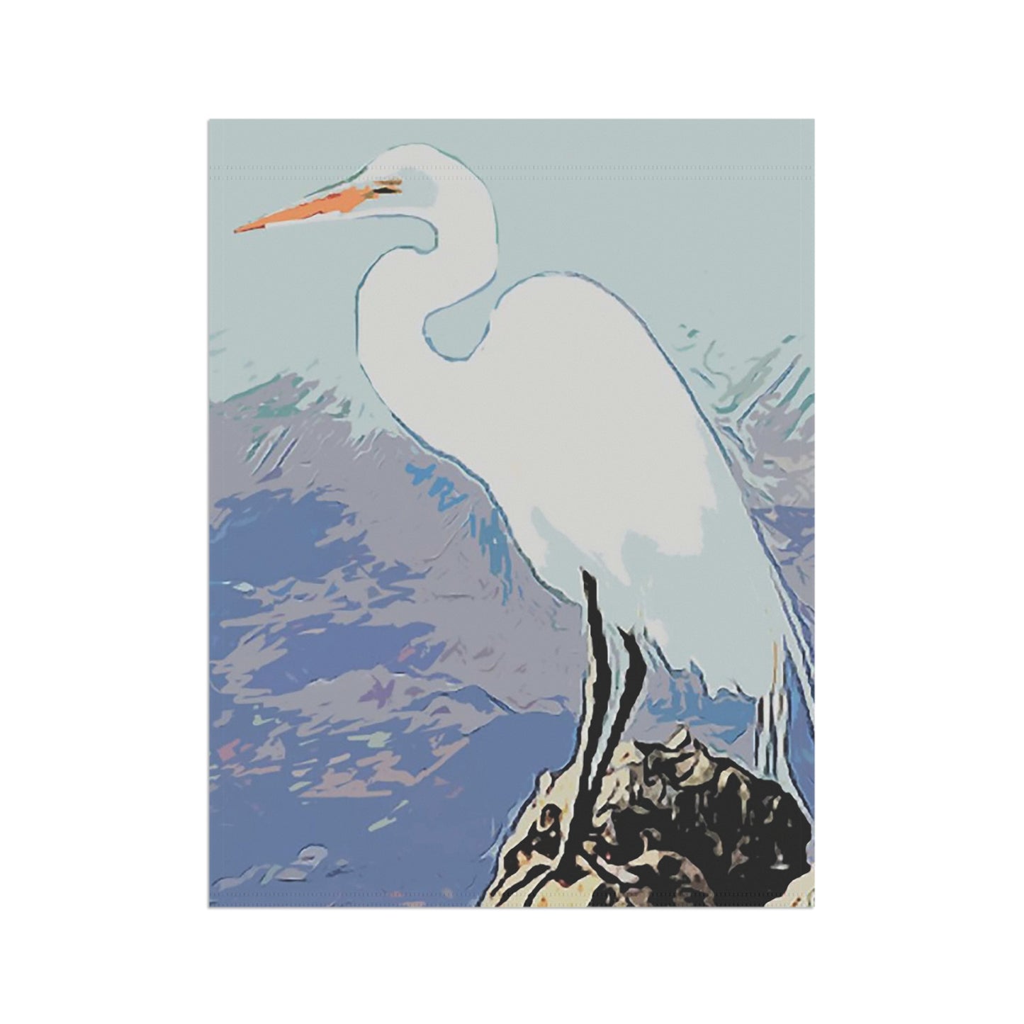 White Heron. Garden & House Banner
