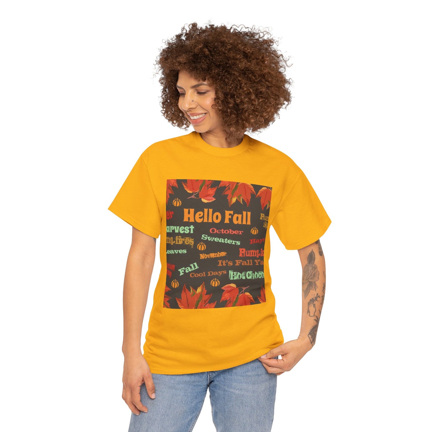 Hello Fall - Amazing Unisex Heavy Cotton Short Sleeve Tee Shirts!