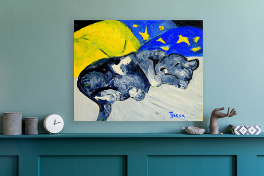 Catnapping- Art Giclee Paper- Wood- Metal- Canvas