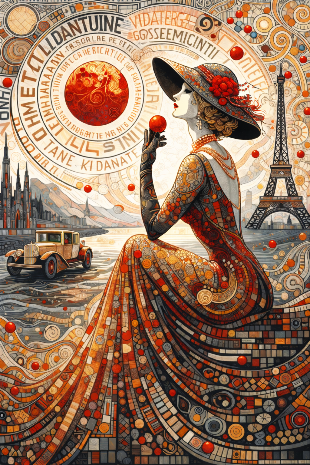 Glamorous Woman in Parisian Radiance| Vintage Hollywood Art. Giclee Paper- Wood- Metal- Canvas