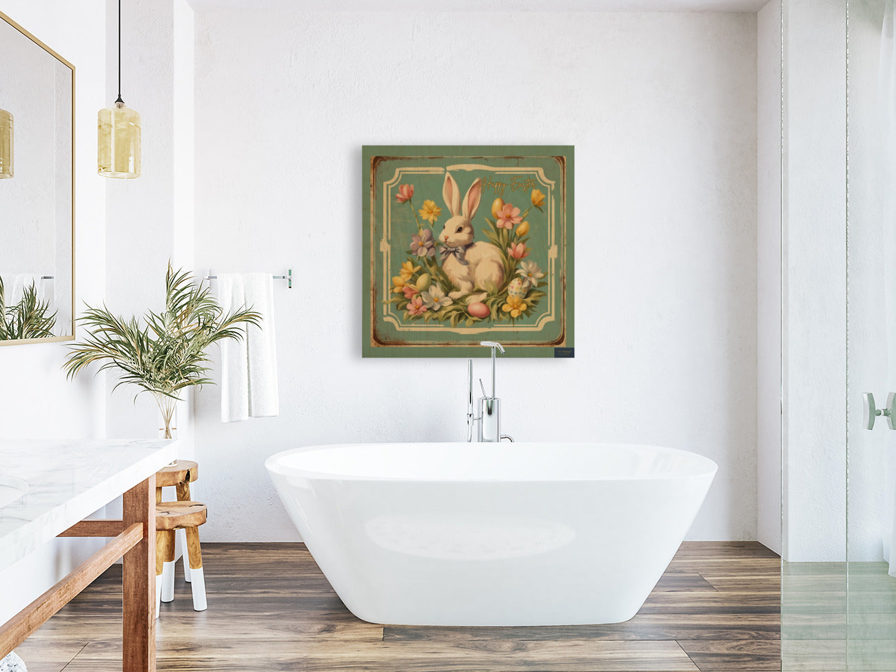 Happy Easter Garden Bunny Art Prints And Canvases