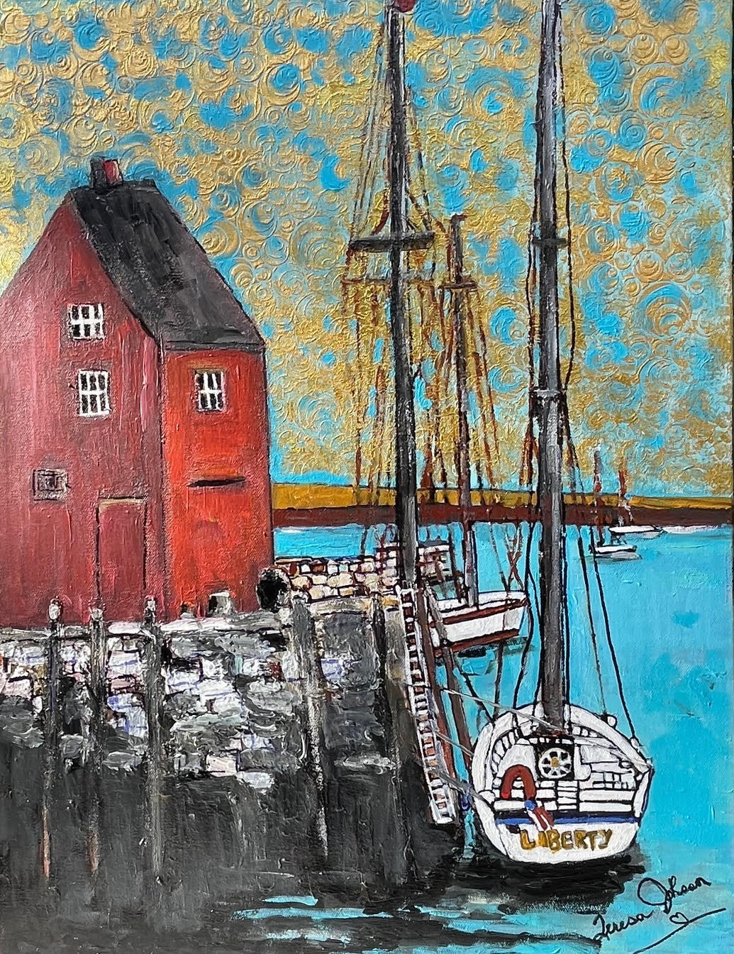 Harbor Liberty – 18" x 24" x 1" Acrylic Painting on Gallery Canvas