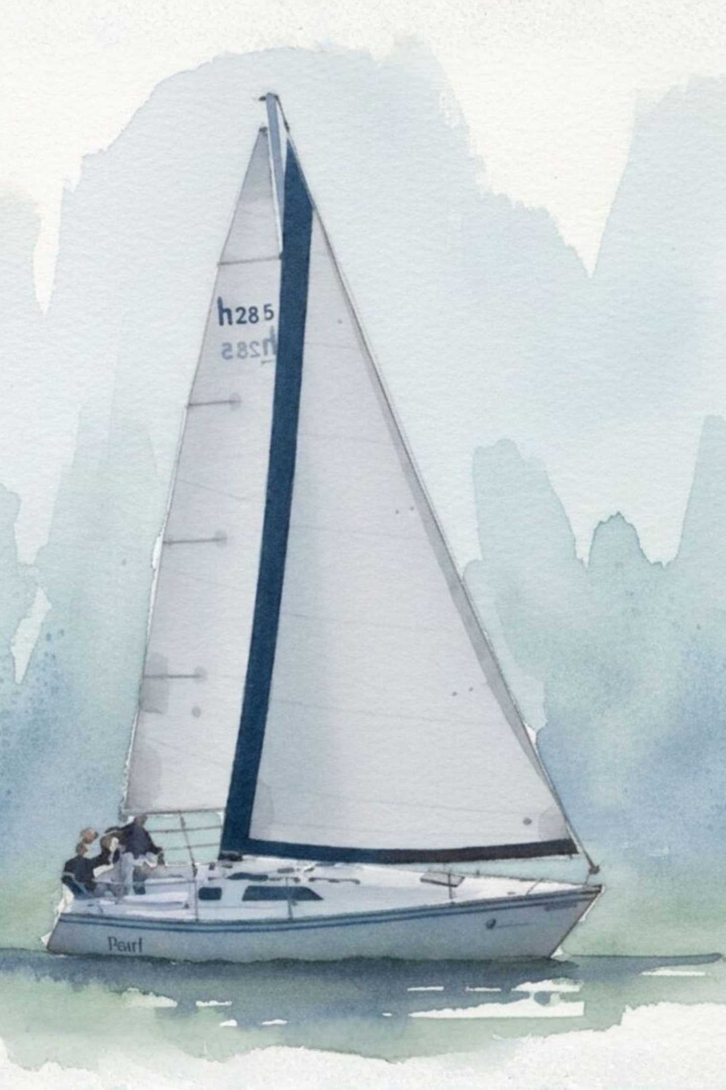 Sailing Boat | Water Sports Art| Prints, Giclee Paper, Giclee Canvas, Birch Wood, and Metal Panels