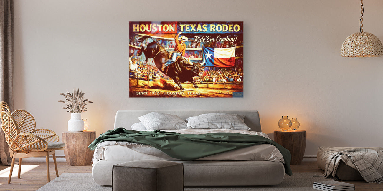 Bull Riding Rodeo Houston| Prints, Canvas, Wood, or Metal Art